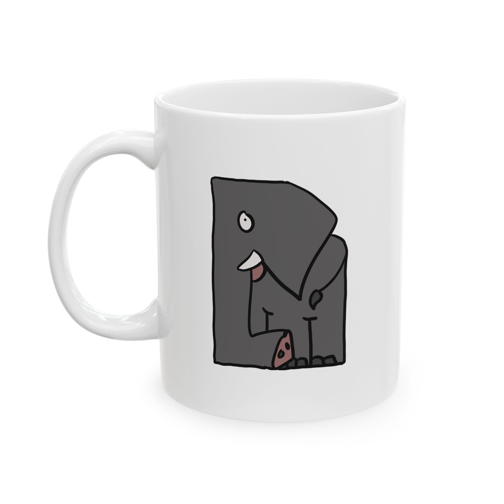 Elephant Ceramic Mug, Cartoon Elephant Coffee Cup (11oz)