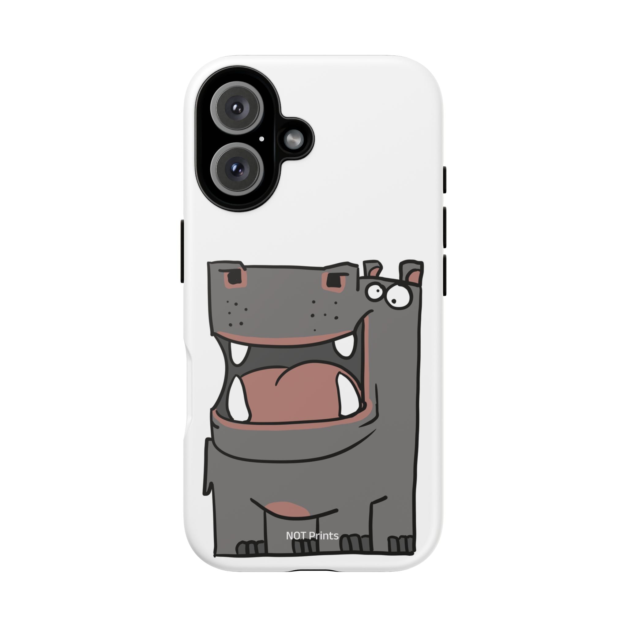 Hippo Cartoon Phone Case — Cute Happy Hippo Protective iPhone Cover