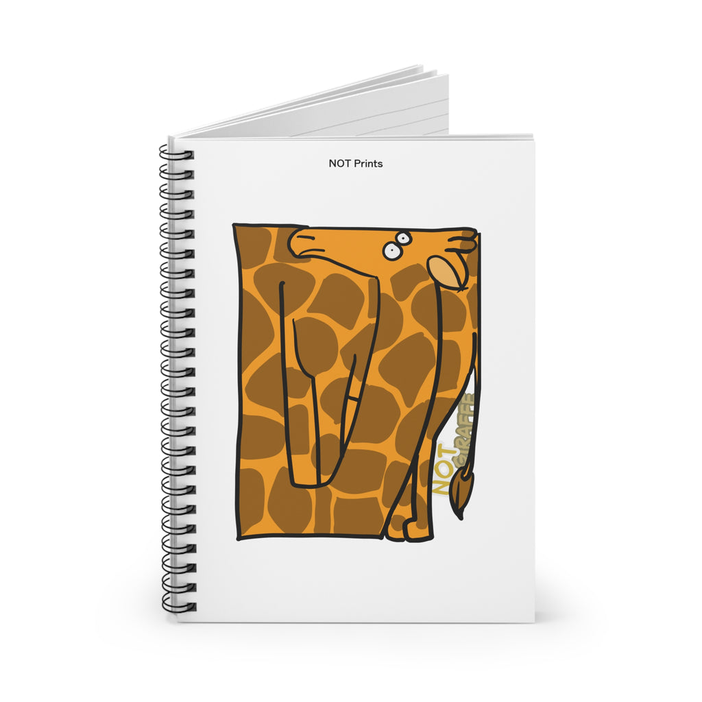 Giraffe Spiral Notebook - Cartoon 'Not Giraffe' Ruled Line