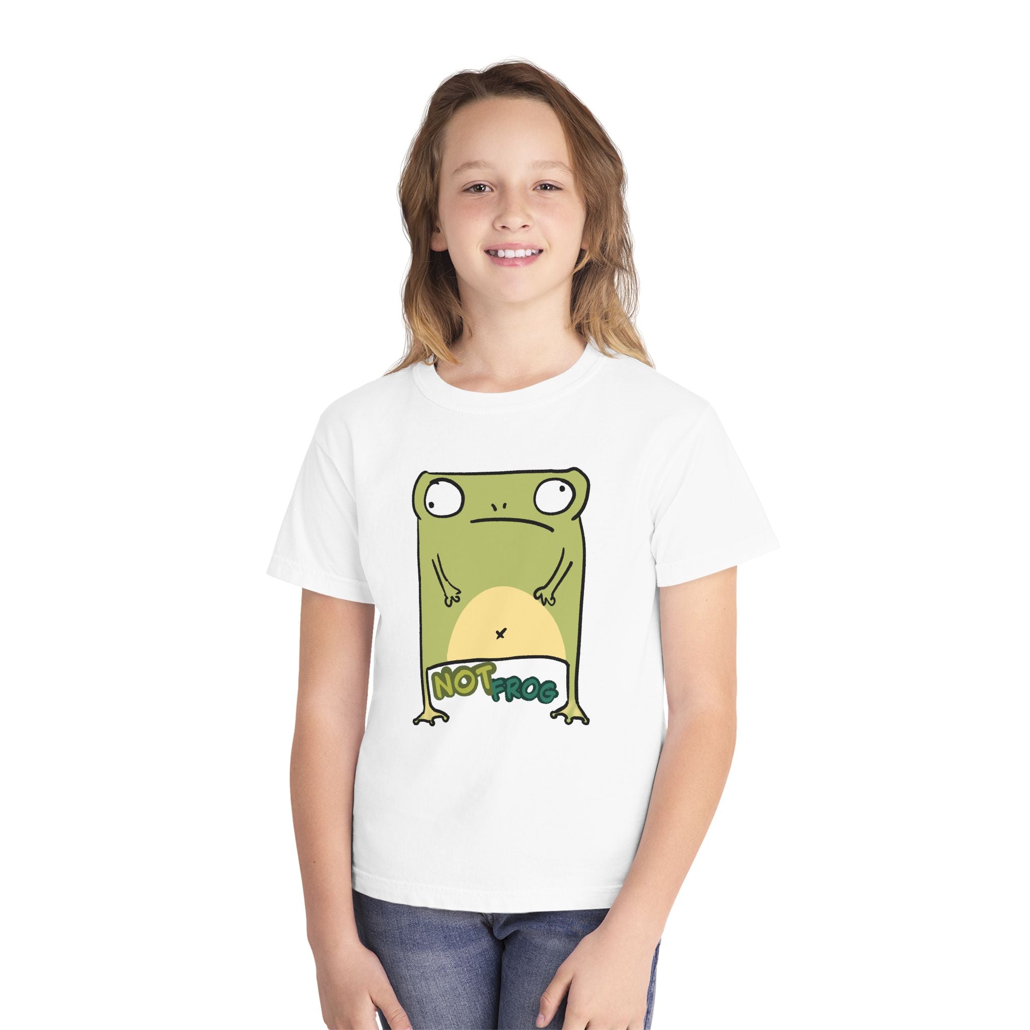 Frog Youth Tee — Cute "No Frog" Cartoon Frog Graphic Shirt