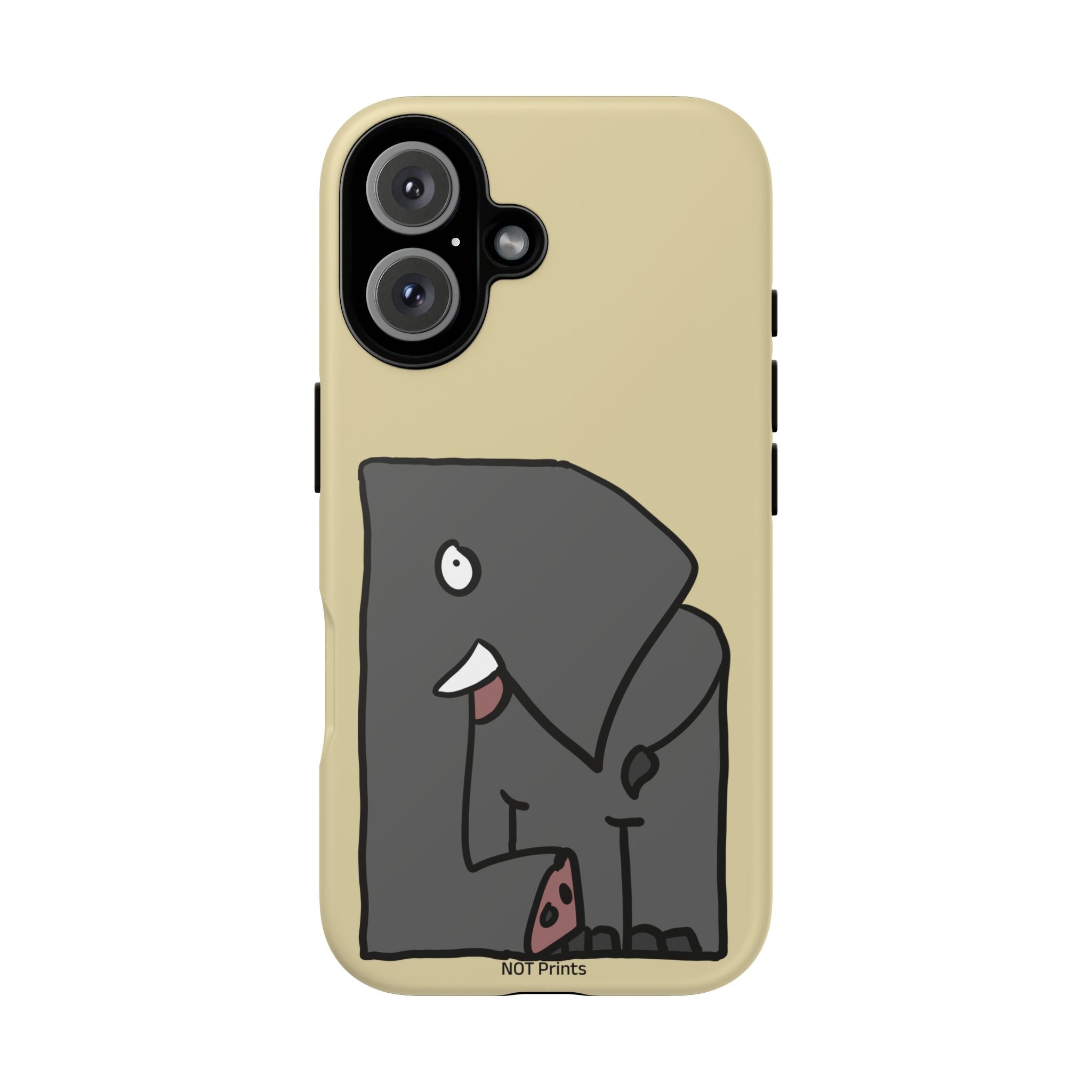 Coque de téléphone mignon éléphant de dessin animé — Coque de protection iPhone ludique et résistante