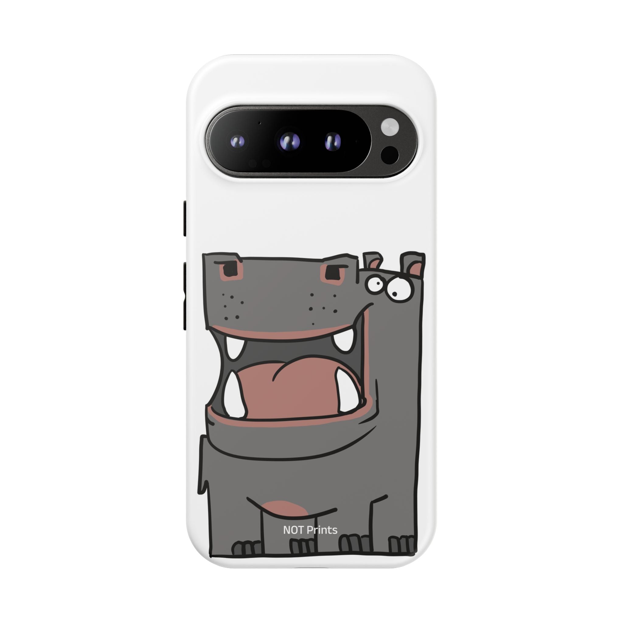 Hippo Cartoon Phone Case — Cute Happy Hippo Protective iPhone Cover