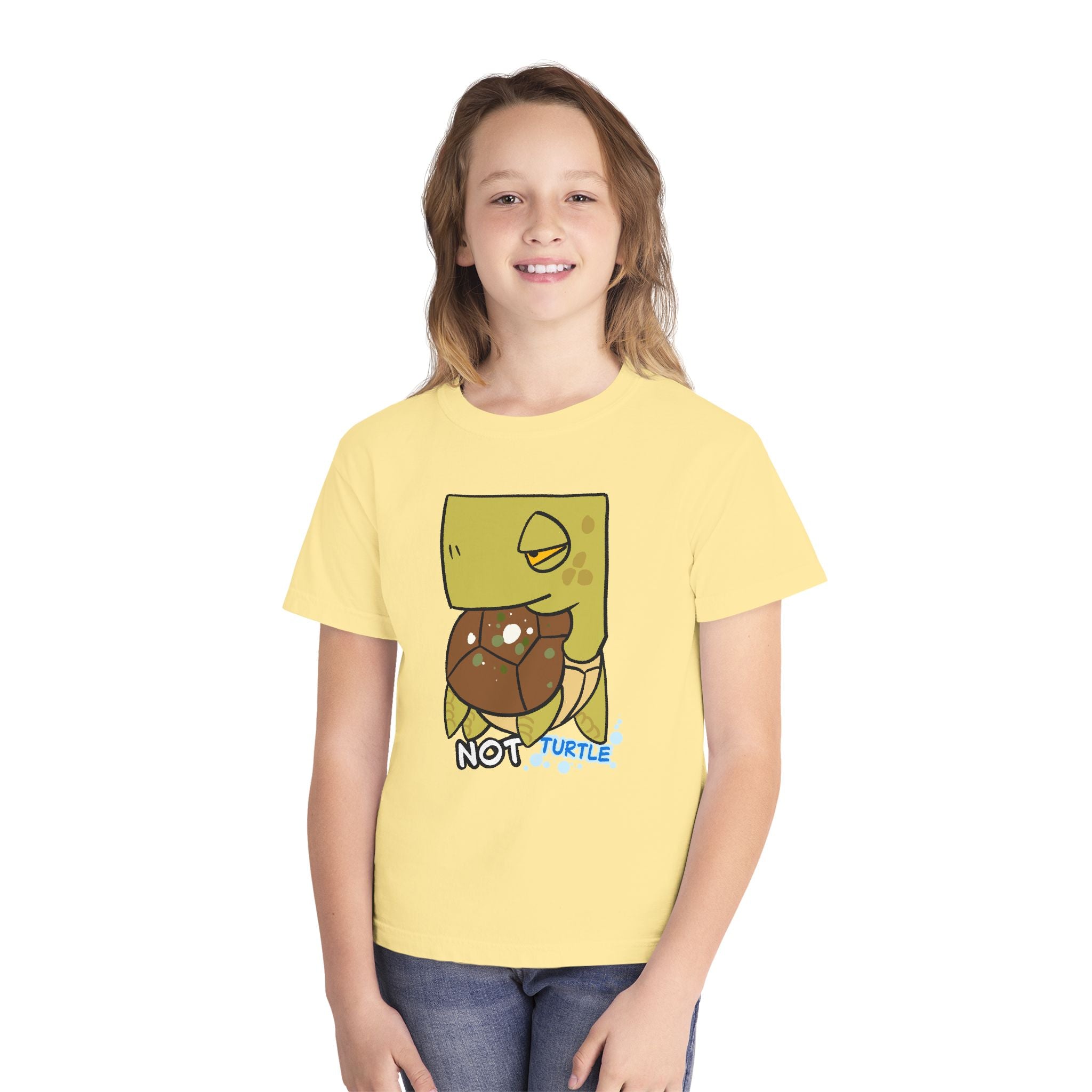 Turtle Youth Tee — Cute "Not Turtle" Cartoon Turtle Kid Shirt
