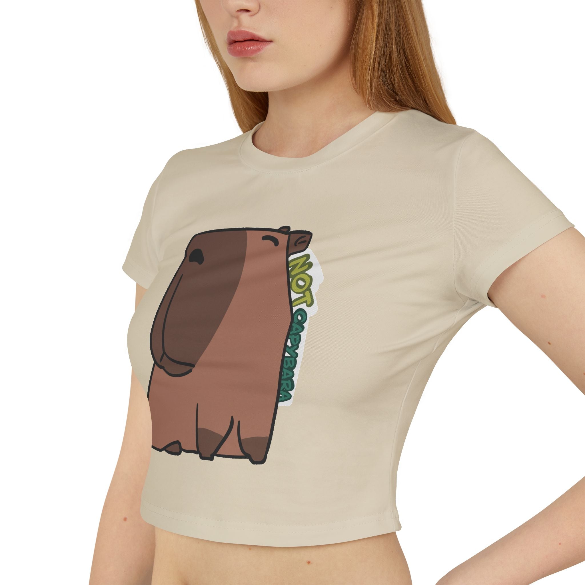 T-shirt court mignon Capybara — T-shirt bébé femme avec motif « Not Capybara »
