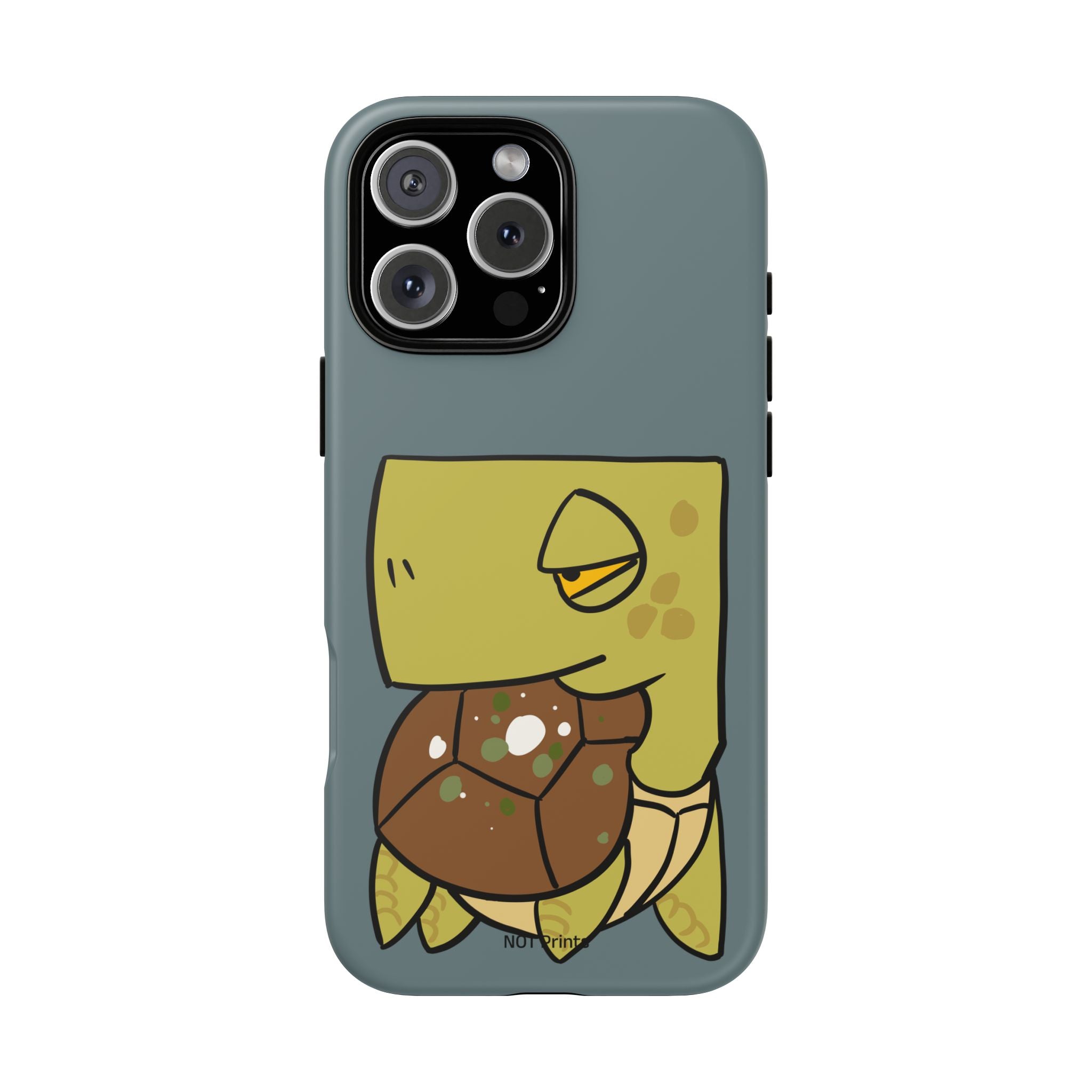 Turtle Tough Phone Case — Cute Grumpy Turtle Protective Cover