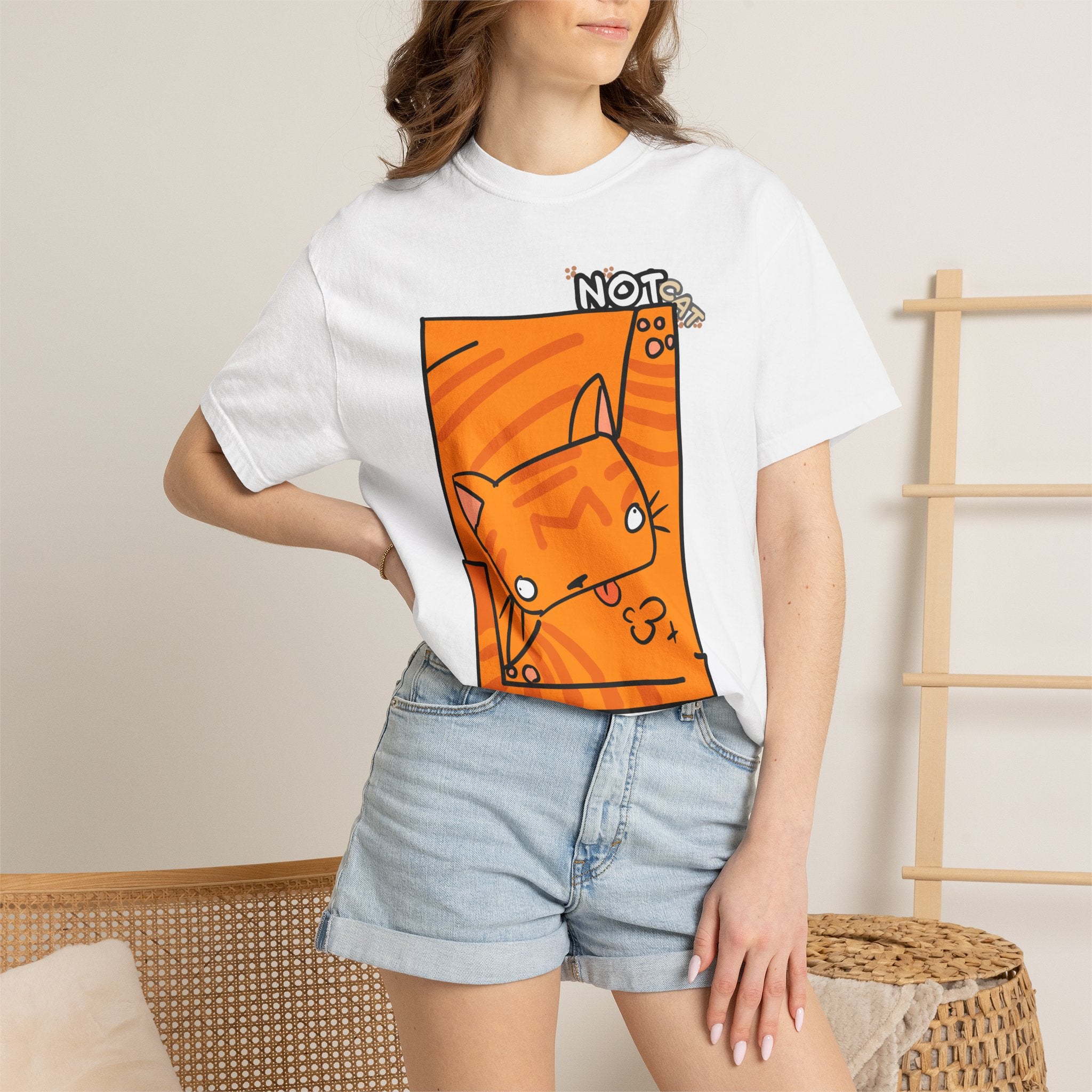 Orange Cat T-Shirt | Cute Cartoon "Not Cat" Unisex T-shirt