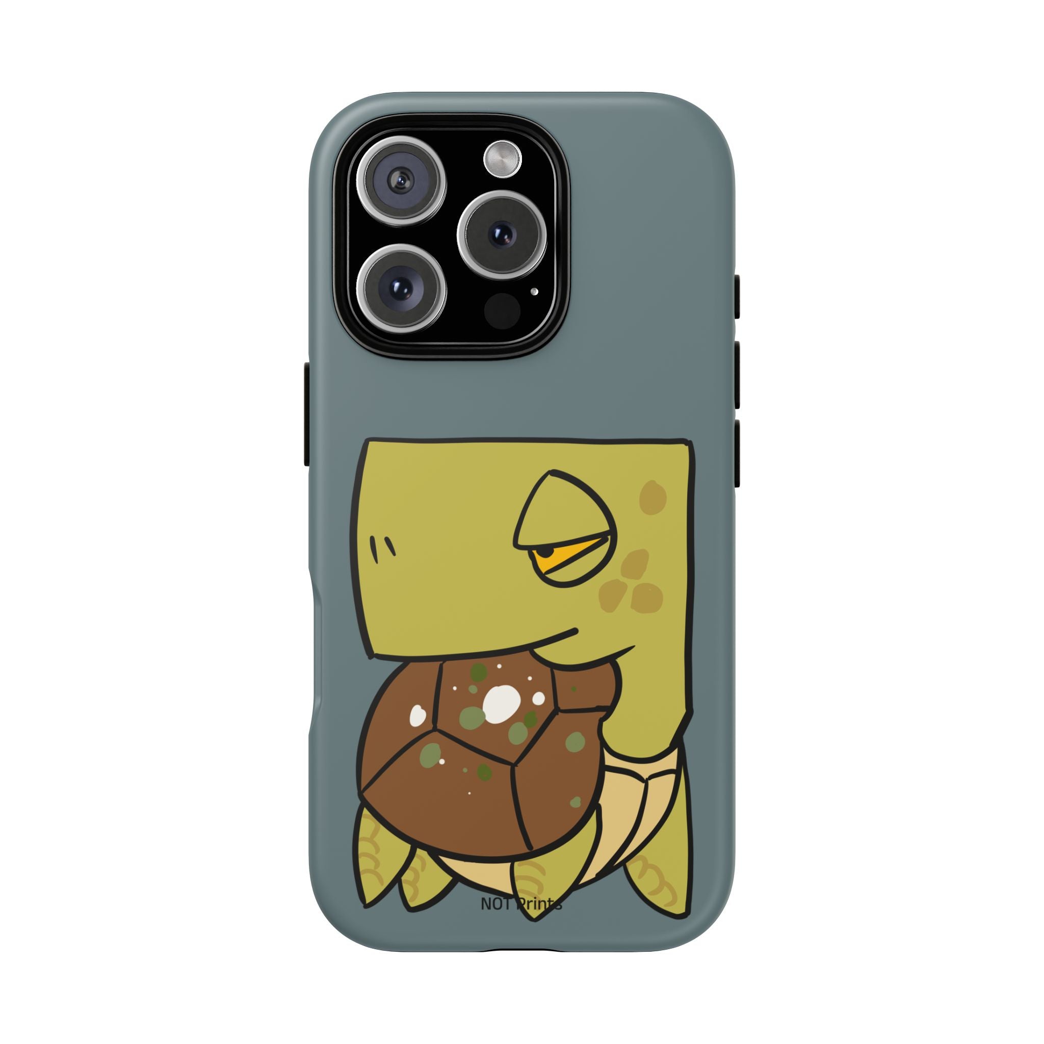 Turtle Tough Phone Case — Cute Grumpy Turtle Protective Cover