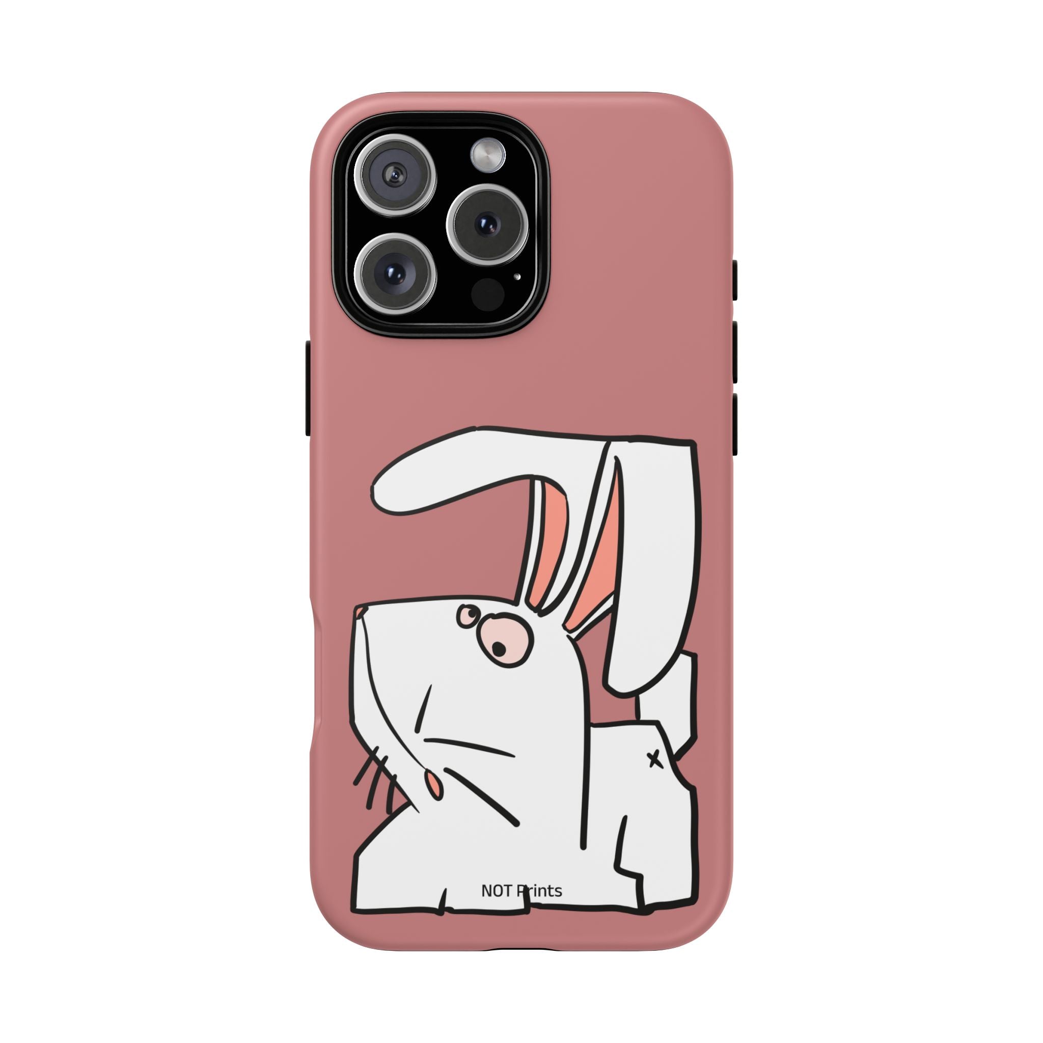 Coque de téléphone résistante Bunny Sketch — Coque iPhone Lapin Minimaliste Mignonne