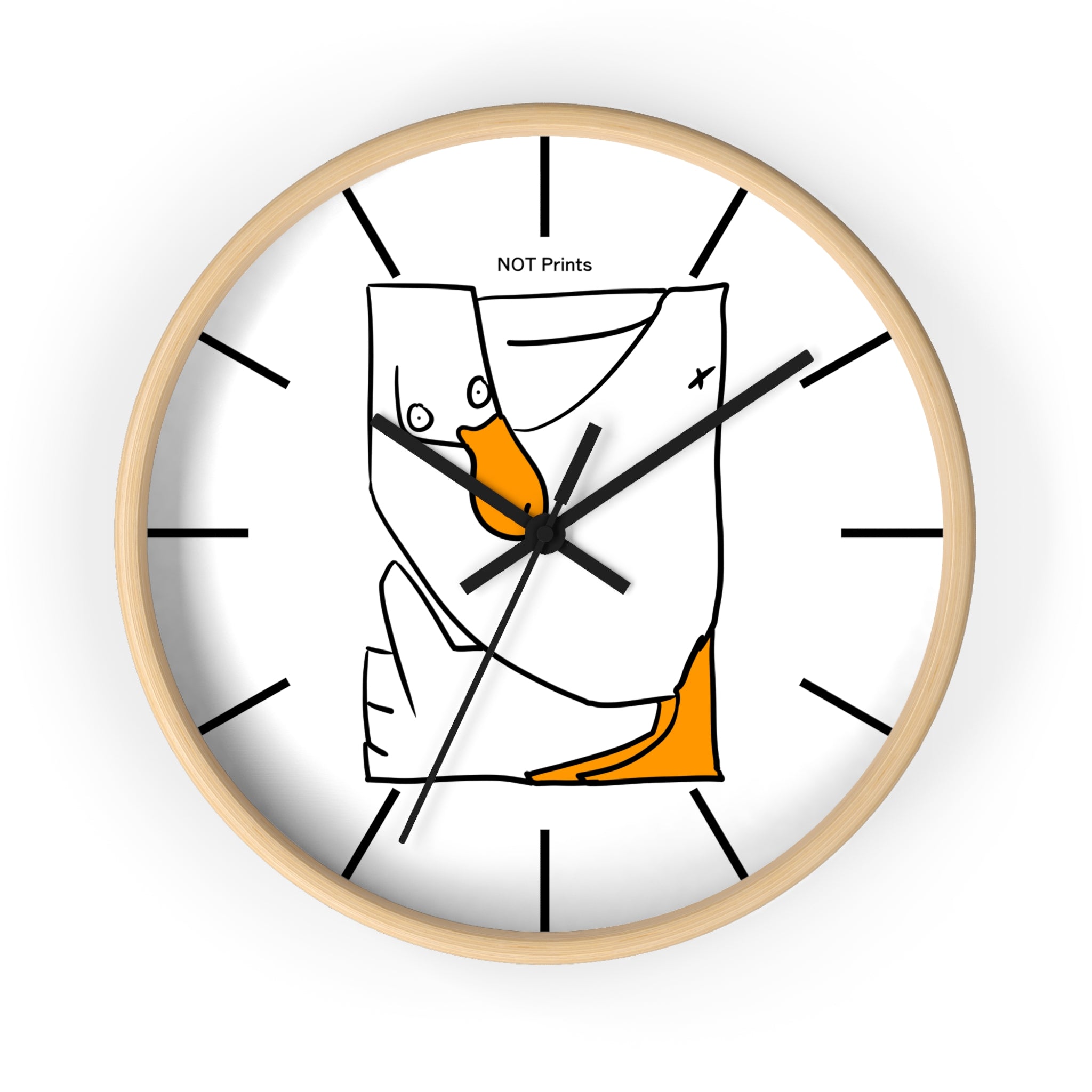Goose Illustration Wall Clock - Cute Farmhouse Duck Clock