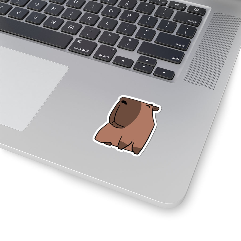 Cute Chill Capybara Kiss-Cut Sticker – Laptop & Water Bottle Decal
