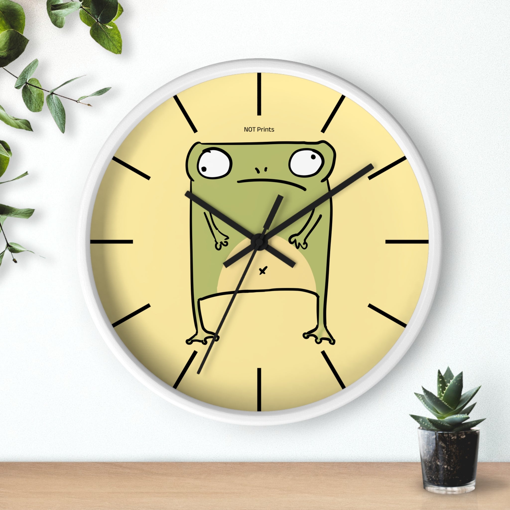 Frog Stare Wall Clock — Quirky Cartoon Frog Clock for Kids' Rooms & Funky Home Decor