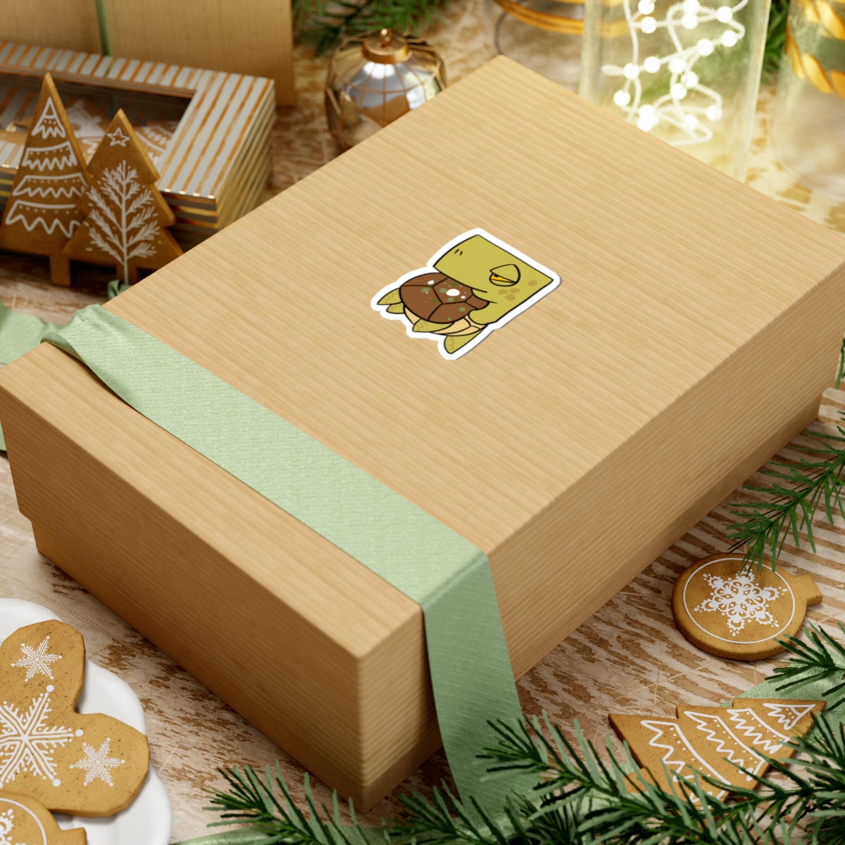 Turtle Sticker — Cute Cartoon Turtle Laptop Decal (Kiss-Cut)