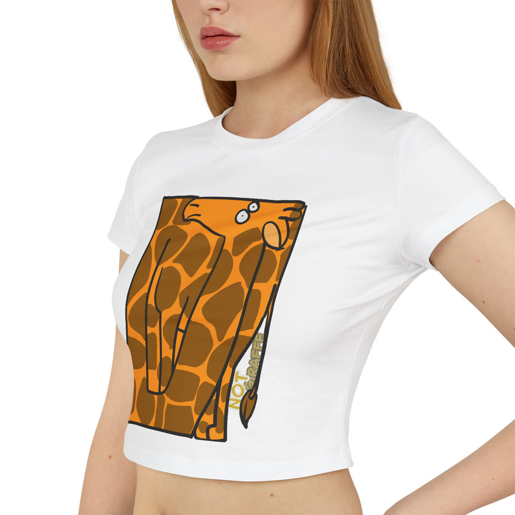 Giraffe Women's Baby Tee — Cute "Not Giraffe" Graphic Cropped Tee