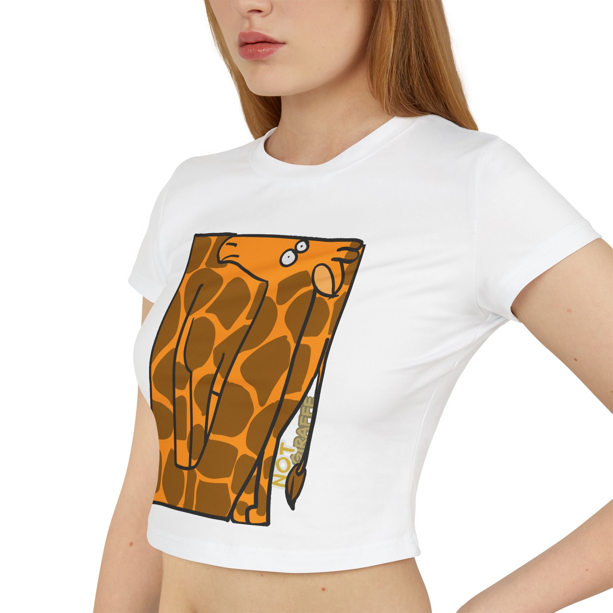 Giraffe Women's Baby Tee — Cute "Not Giraffe" Graphic Cropped Tee