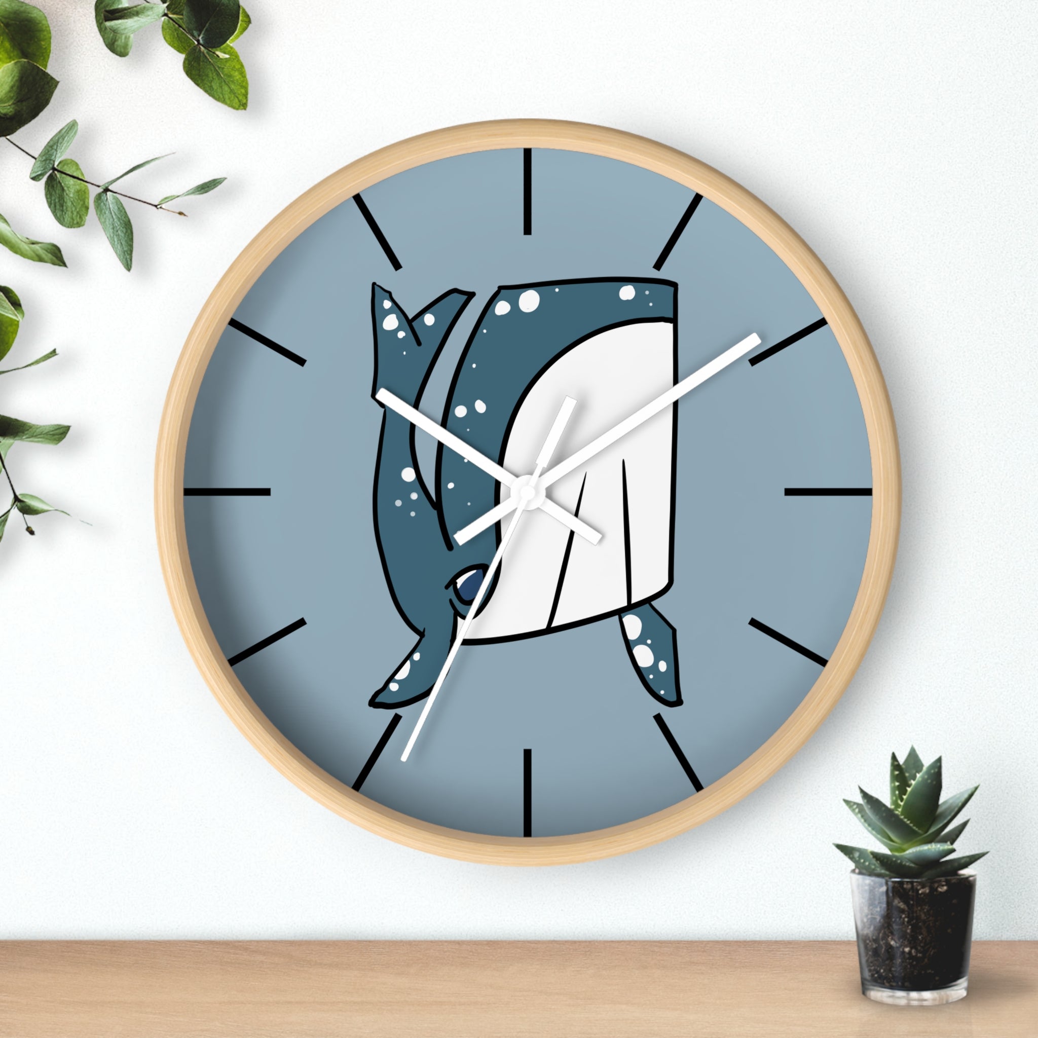 Whale Shark Wall Clock — Cute Nautical Ocean Decor, Marine Life Gift