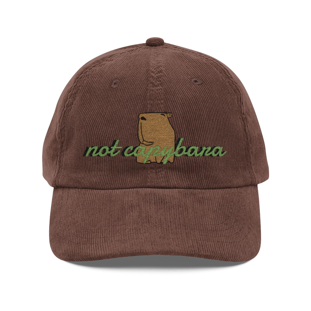 Corduroy Baseball Cap – Embroidered 'Not Capybara' State Design