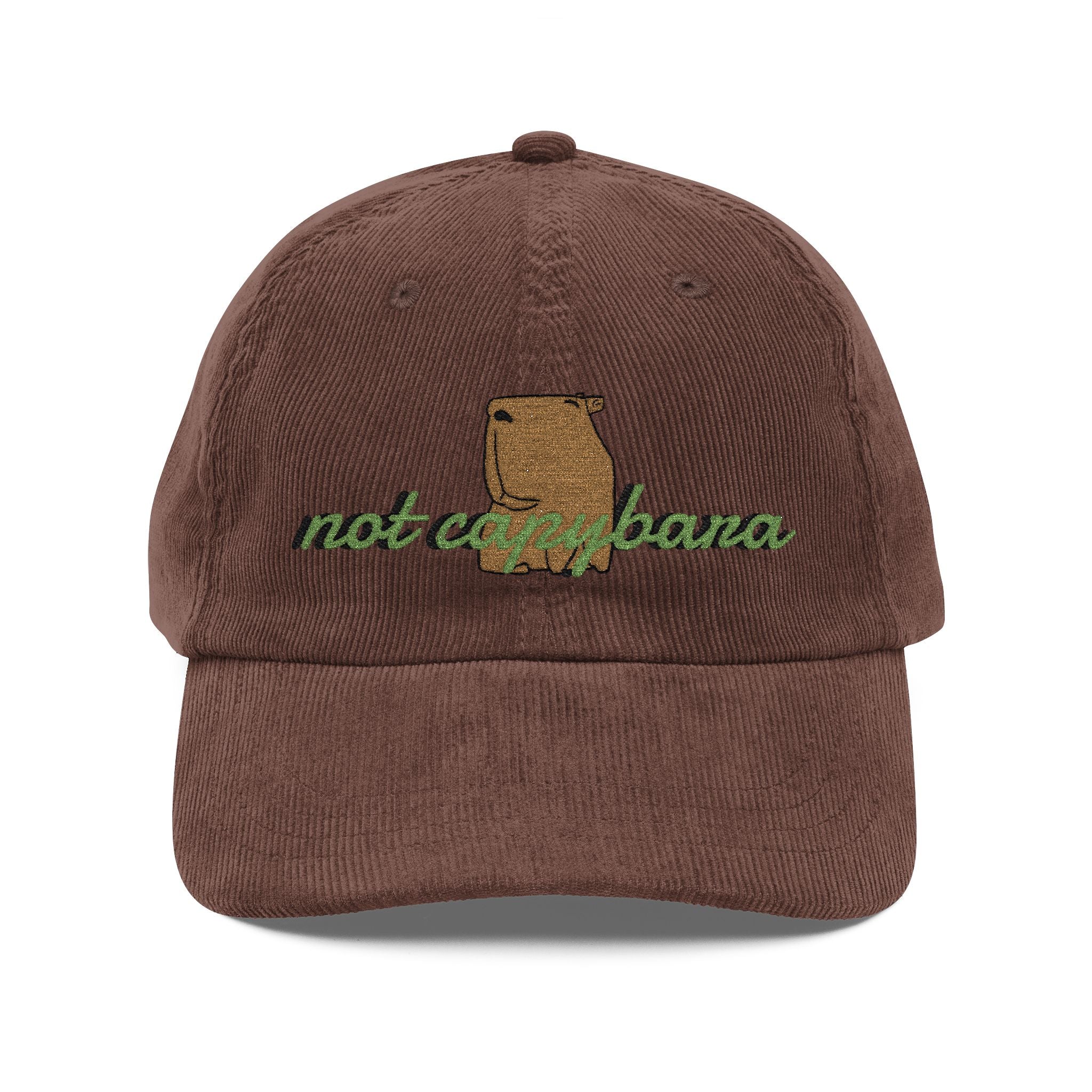 Corduroy Baseball Cap – Embroidered 'Not Capybara' State Design