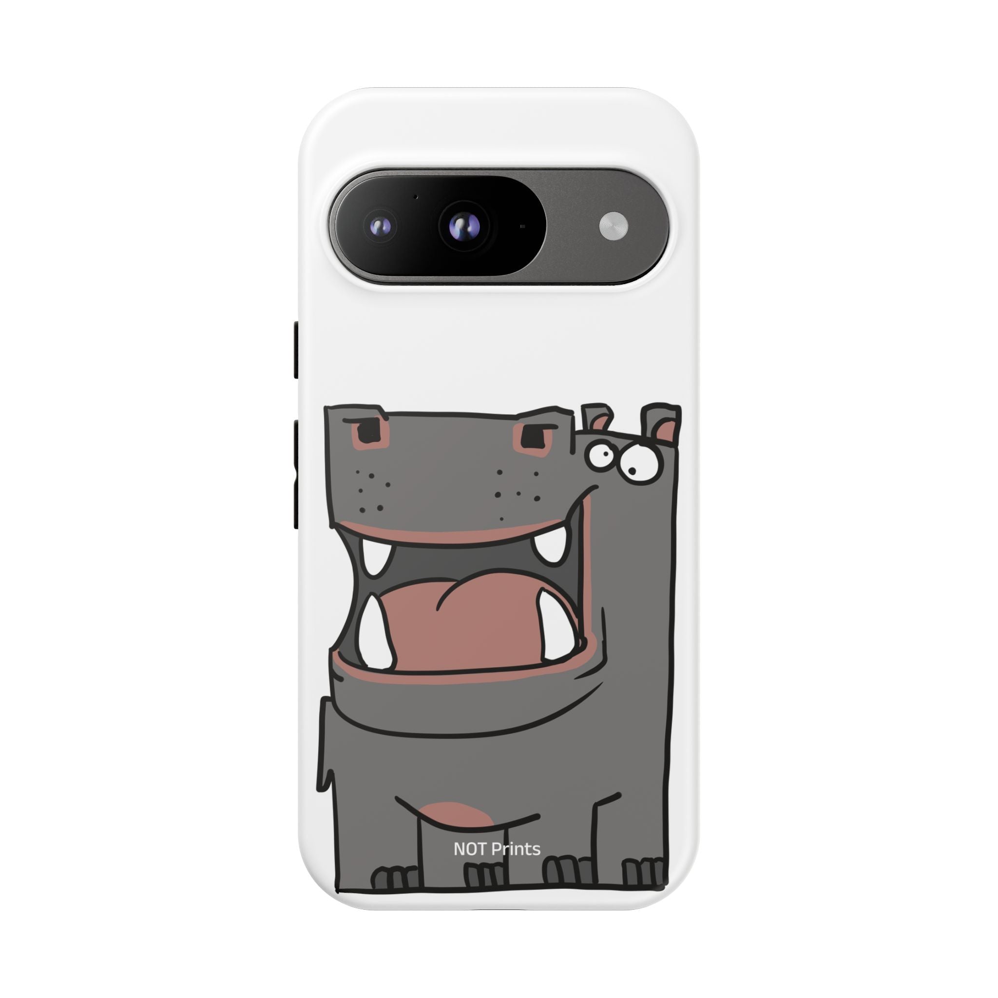 Hippo Cartoon Phone Case — Cute Happy Hippo Protective iPhone Cover