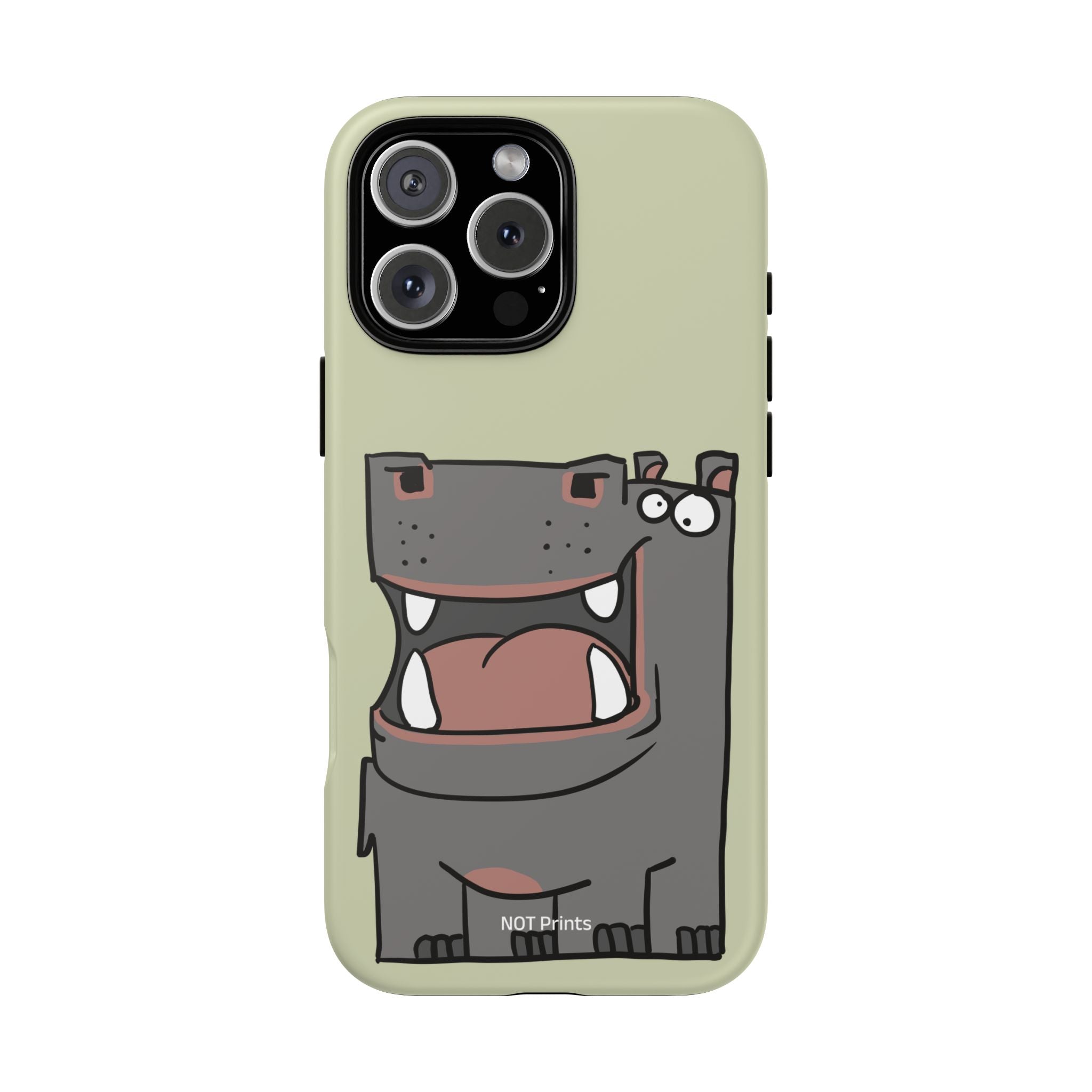 Hippo Cartoon Phone Case — Cute Happy Hippo Protective iPhone Cover