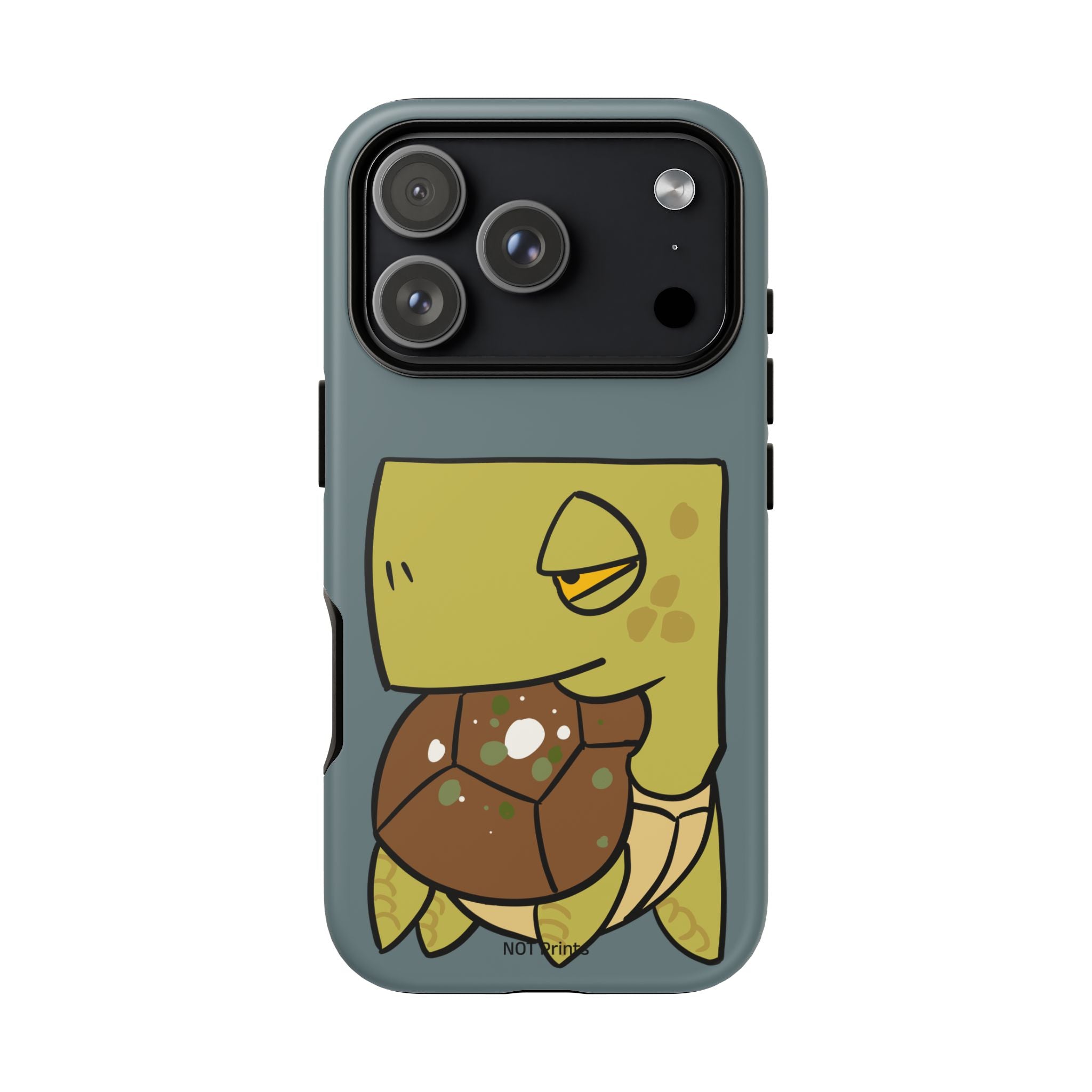 Turtle Tough Phone Case — Cute Grumpy Turtle Protective Cover