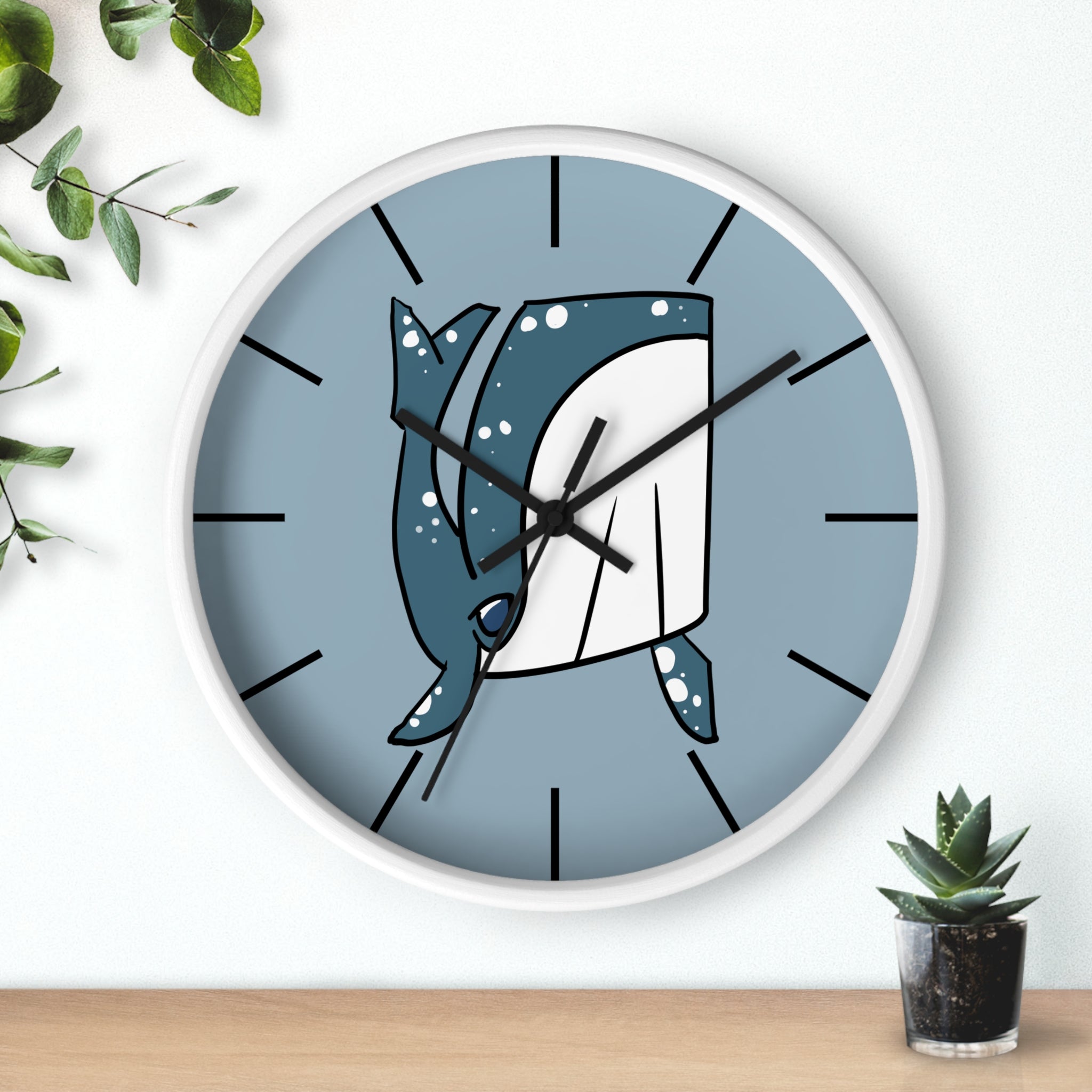 Whale Shark Wall Clock — Cute Nautical Ocean Decor, Marine Life Gift