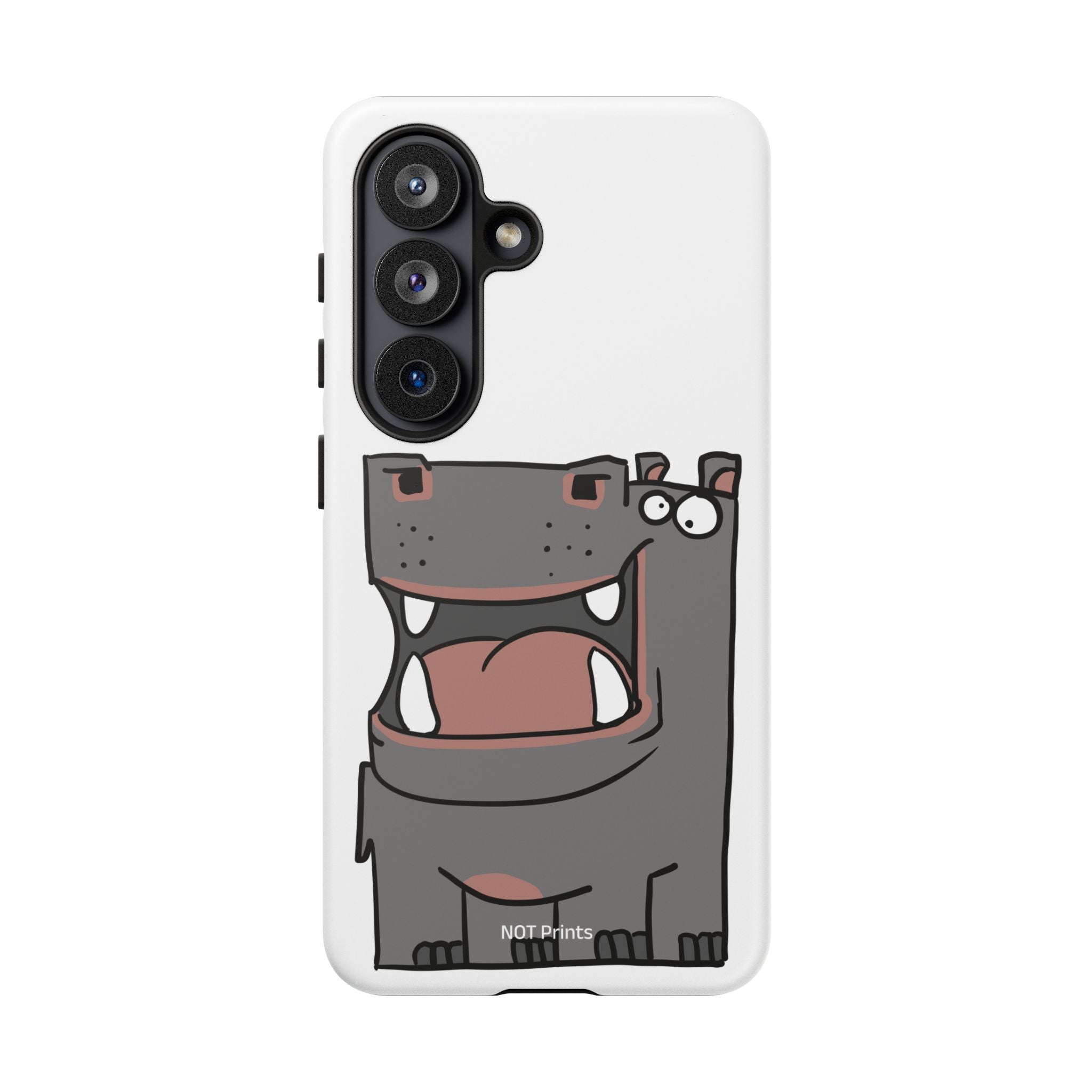 Hippo Cartoon Phone Case — Cute Happy Hippo Protective iPhone Cover