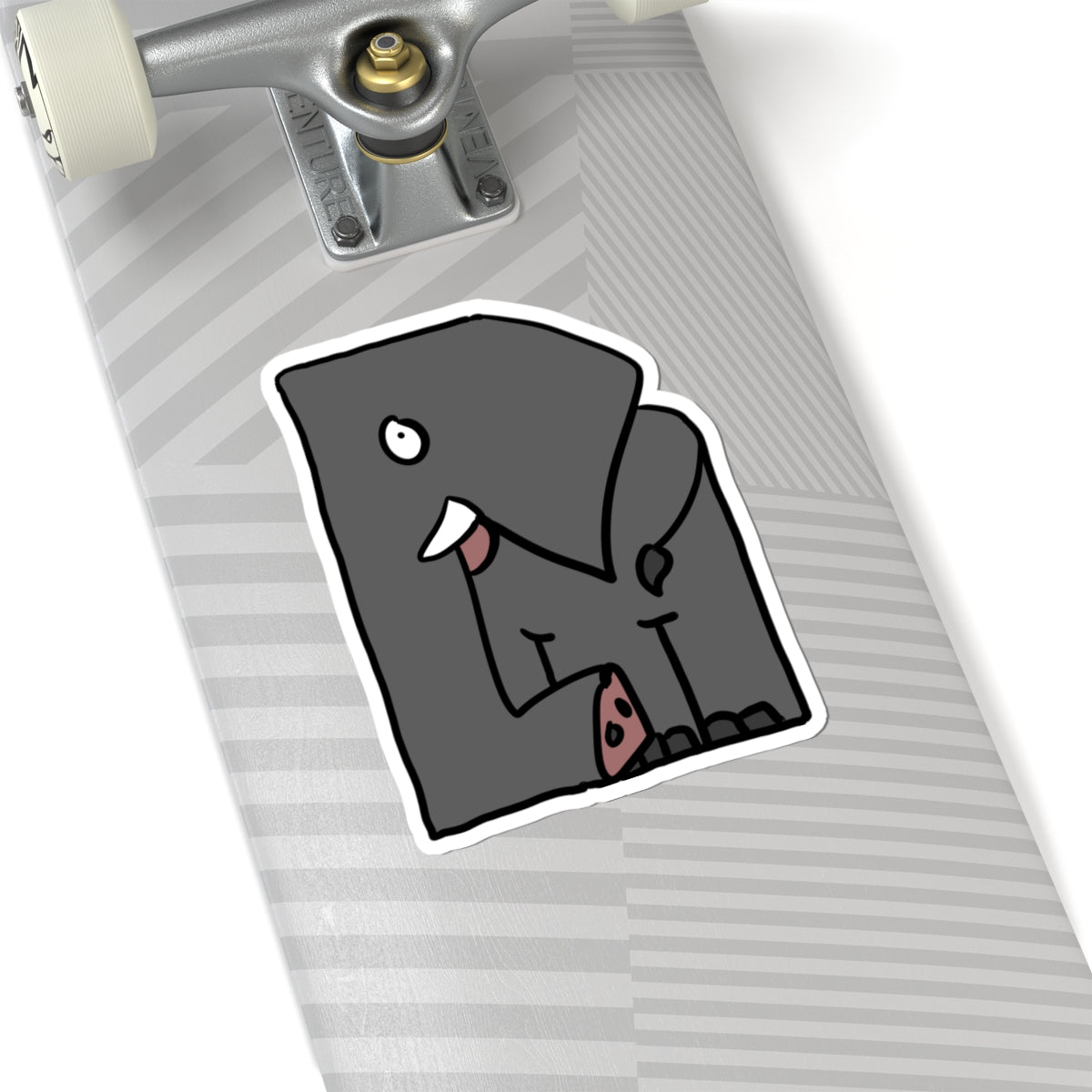 Elephant Kiss-Cut Sticker — Cute Cartoon Laptop Decal