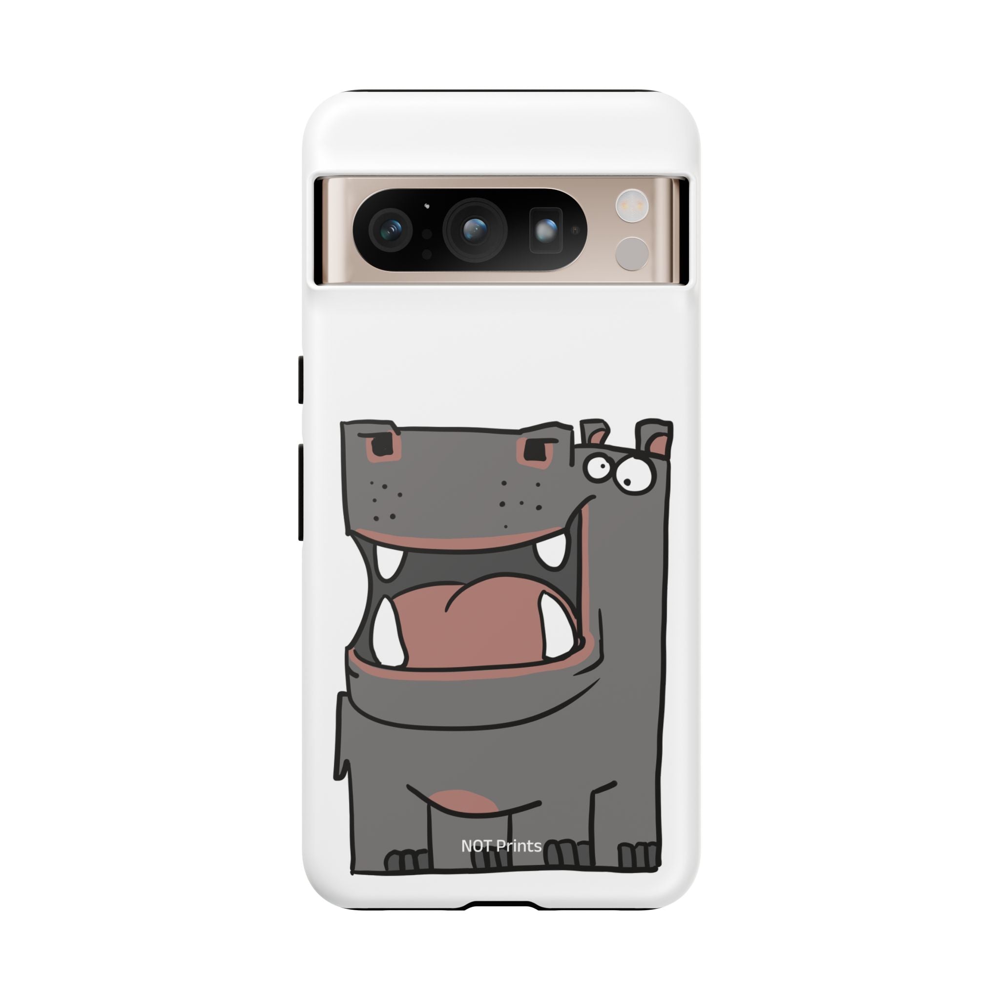 Hippo Cartoon Phone Case — Cute Happy Hippo Protective iPhone Cover