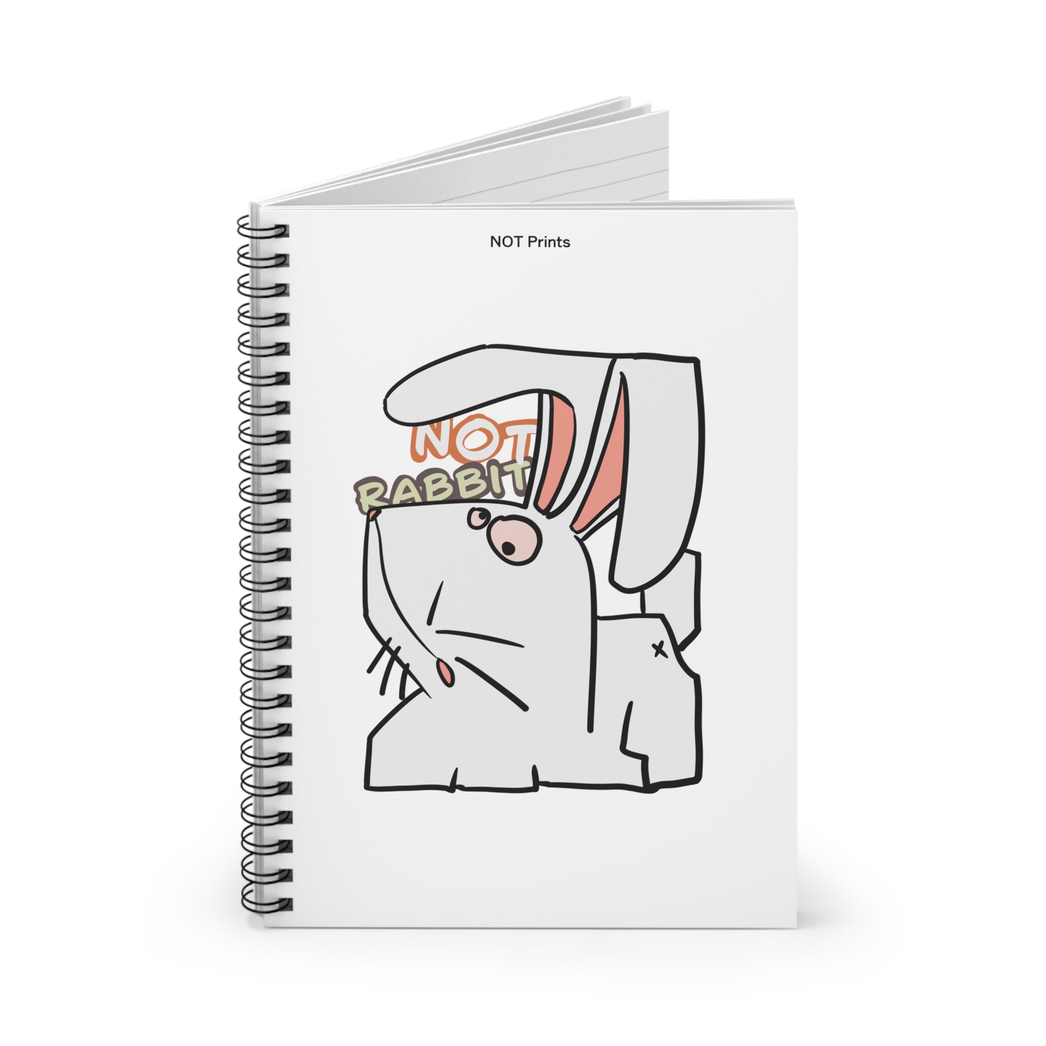 Carnet à spirale « Pas un lapin » – Journal de griffonnages mignon et original (ligné)