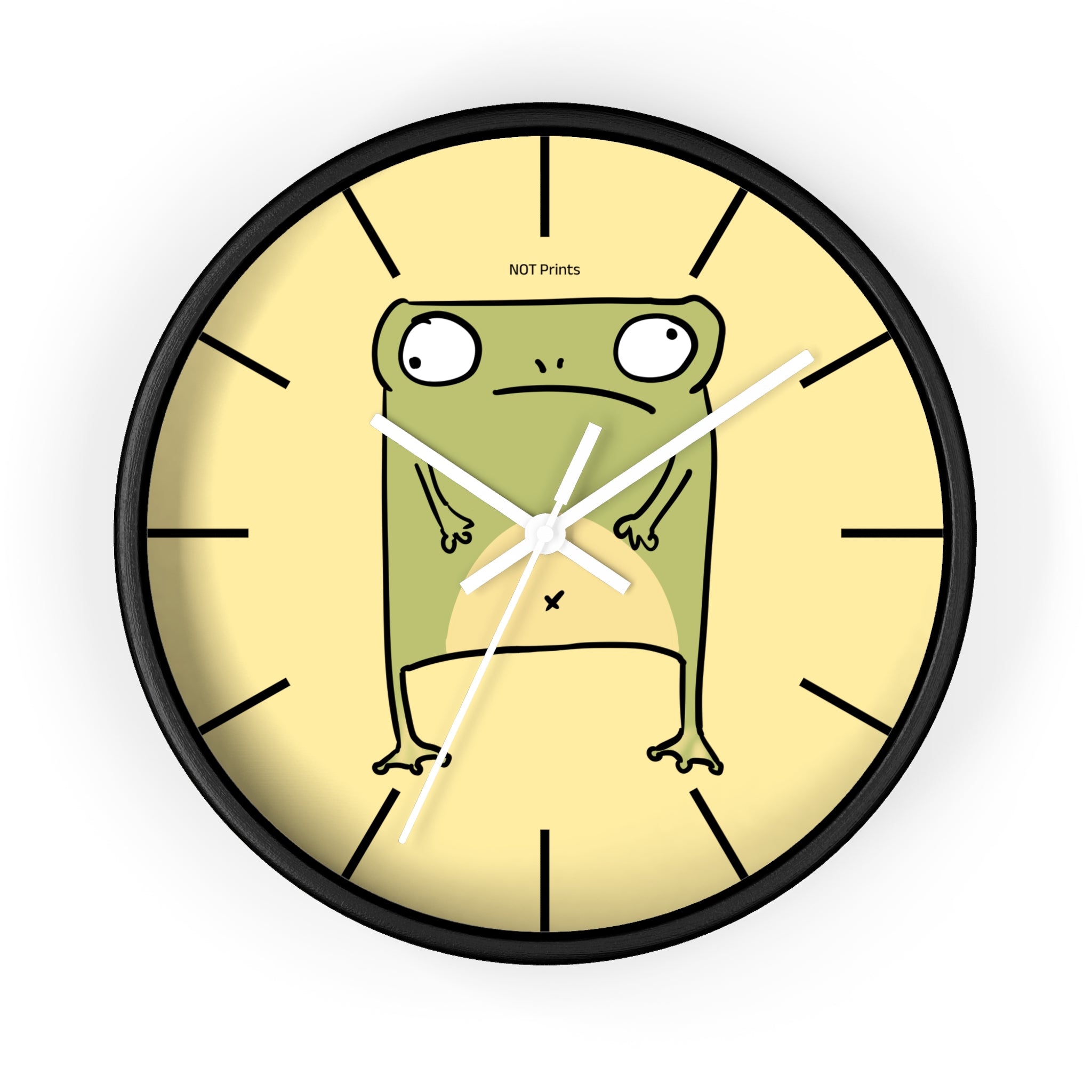 Frog Stare Wall Clock — Quirky Cartoon Frog Clock for Kids' Rooms & Funky Home Decor