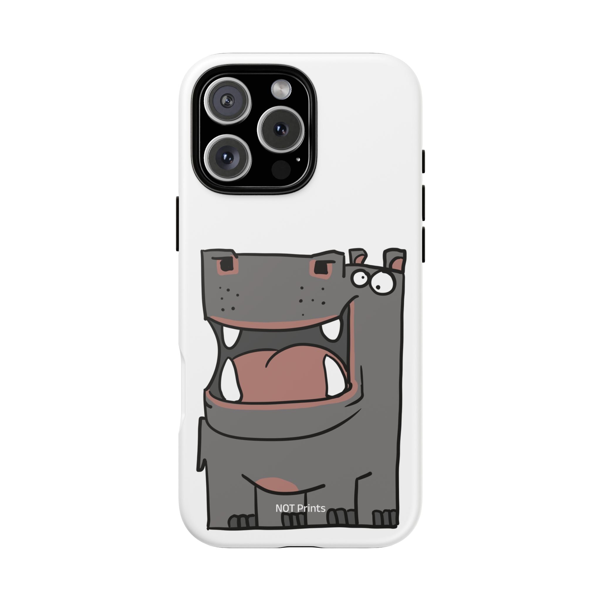 Hippo Cartoon Phone Case — Cute Happy Hippo Protective iPhone Cover