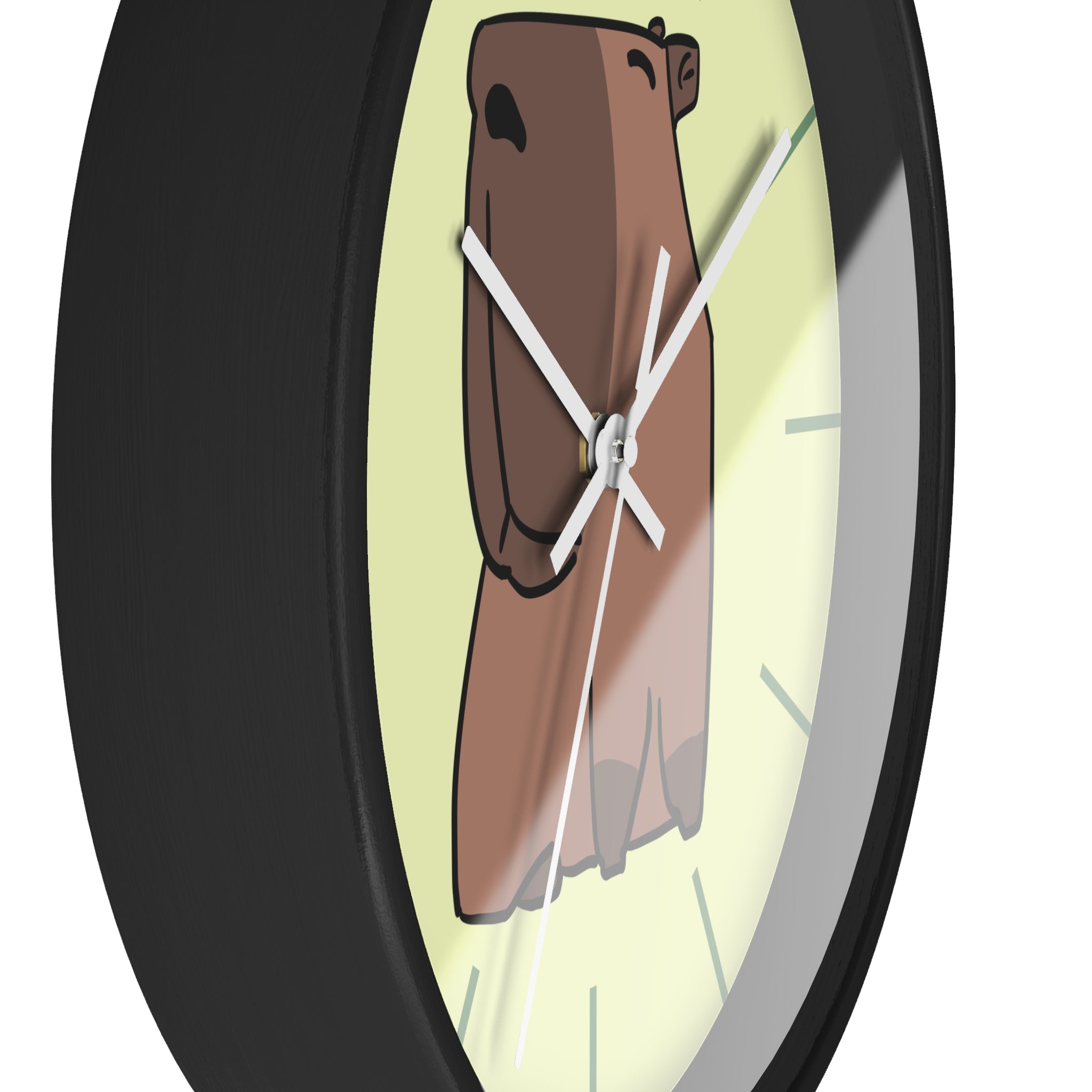Jolie horloge murale Capybara — Horloge animale de dessin animé pour chambre d'enfant et maison