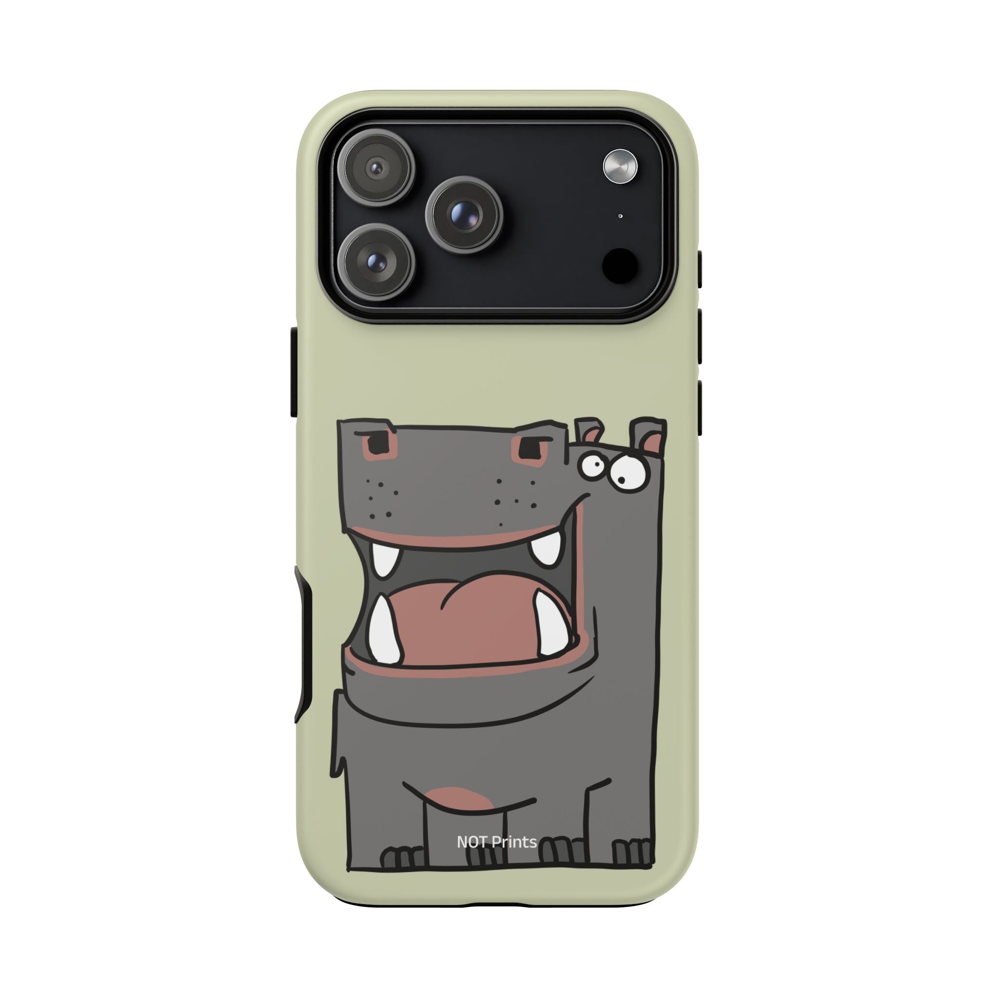 Hippo Cartoon Phone Case — Cute Happy Hippo Protective iPhone Cover