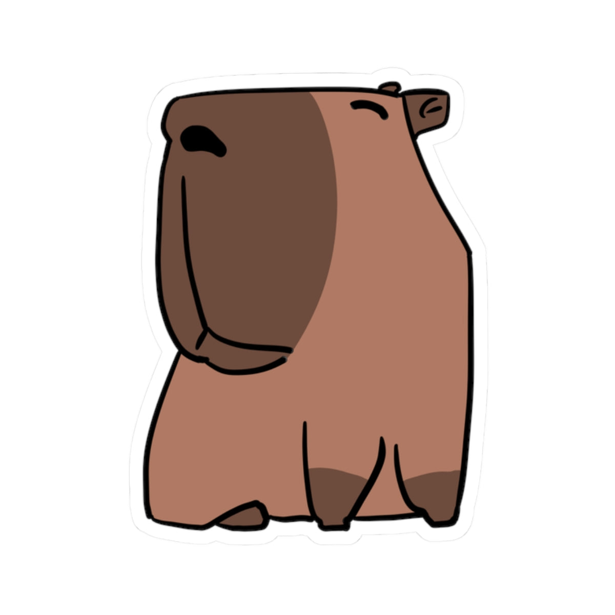 Cute Chill Capybara Kiss-Cut Sticker – Laptop & Water Bottle Decal