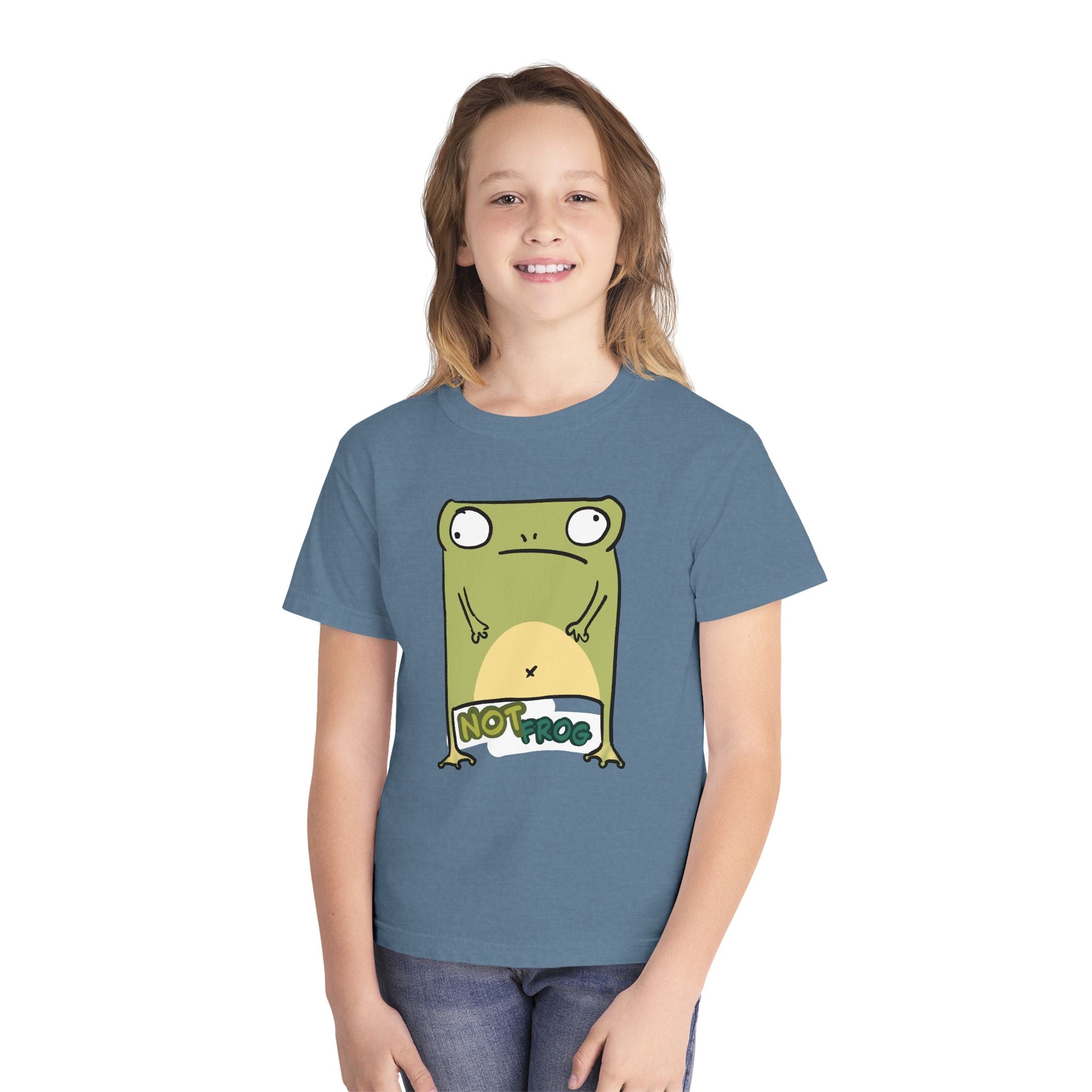 Frog Youth Tee — Cute "No Frog" Cartoon Frog Graphic Shirt