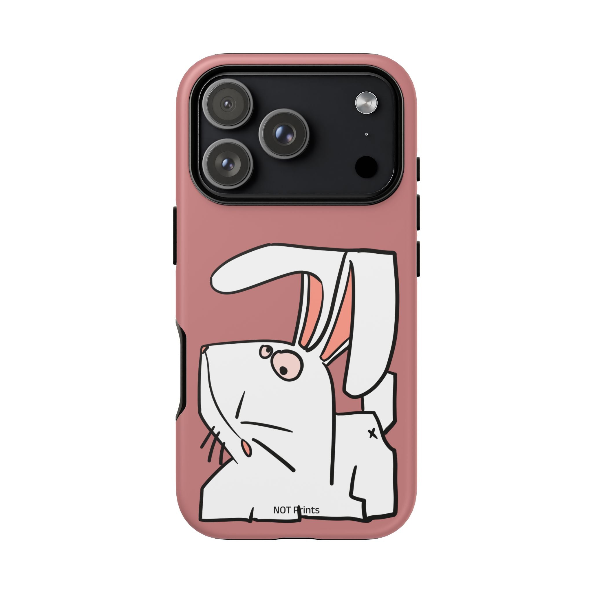 Coque de téléphone résistante Bunny Sketch — Coque iPhone Lapin Minimaliste Mignonne