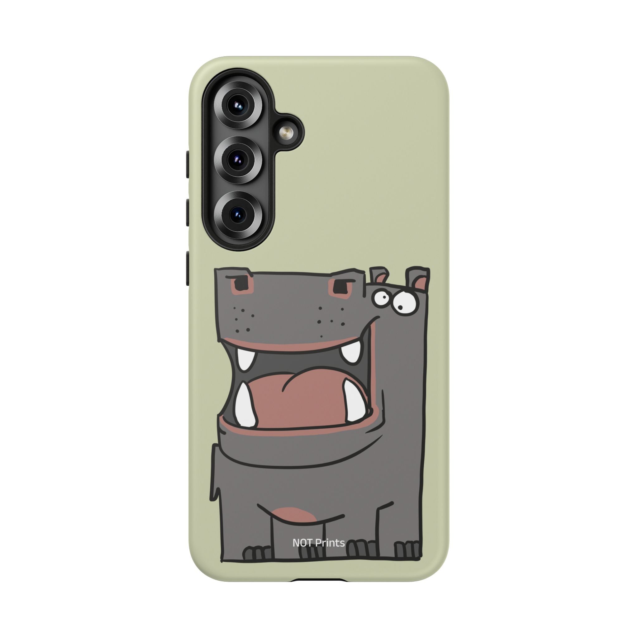Hippo Cartoon Phone Case — Cute Happy Hippo Protective iPhone Cover