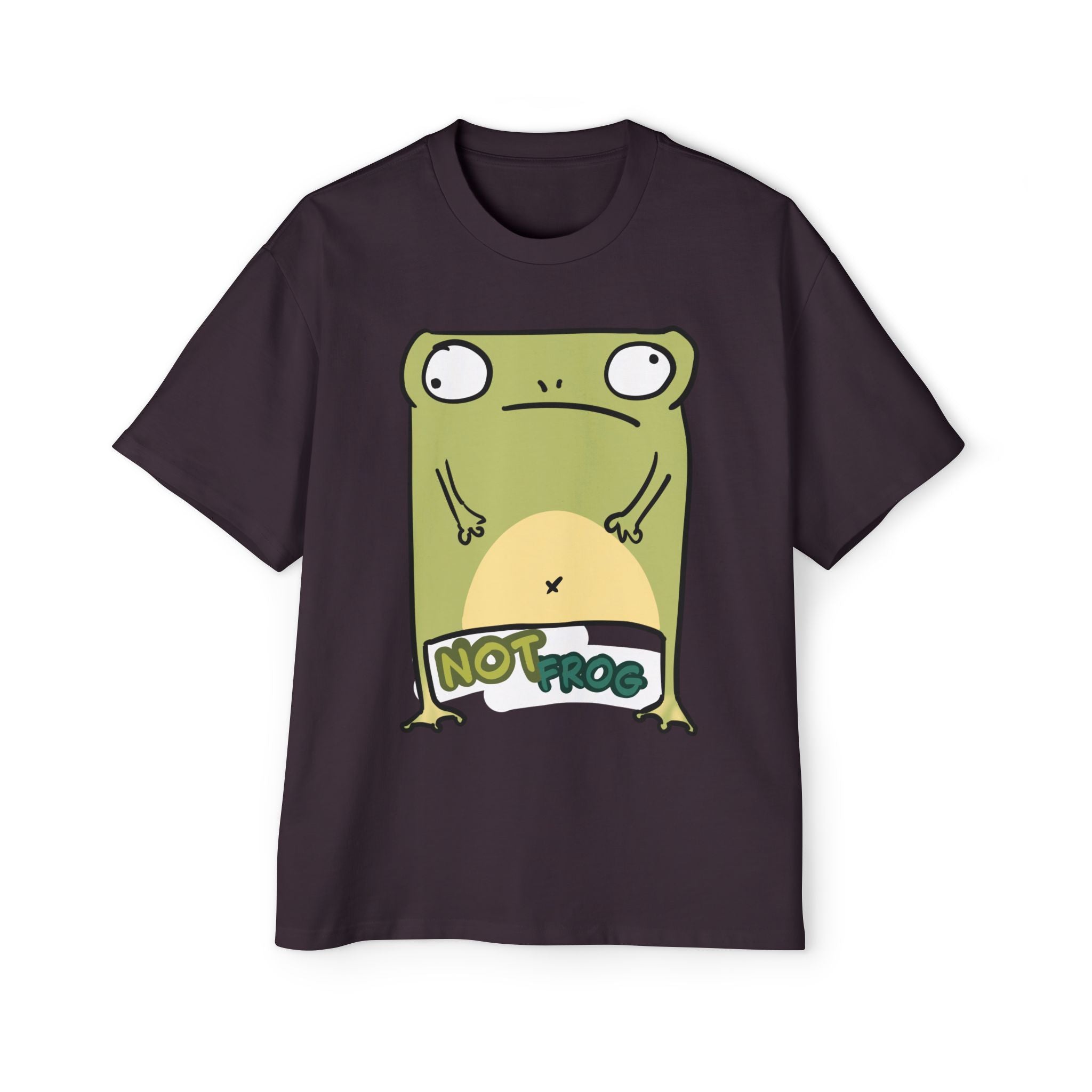Funny 'Not Frog' Graphic Tee — Cute Cartoon Amphibian Oversized Shirt