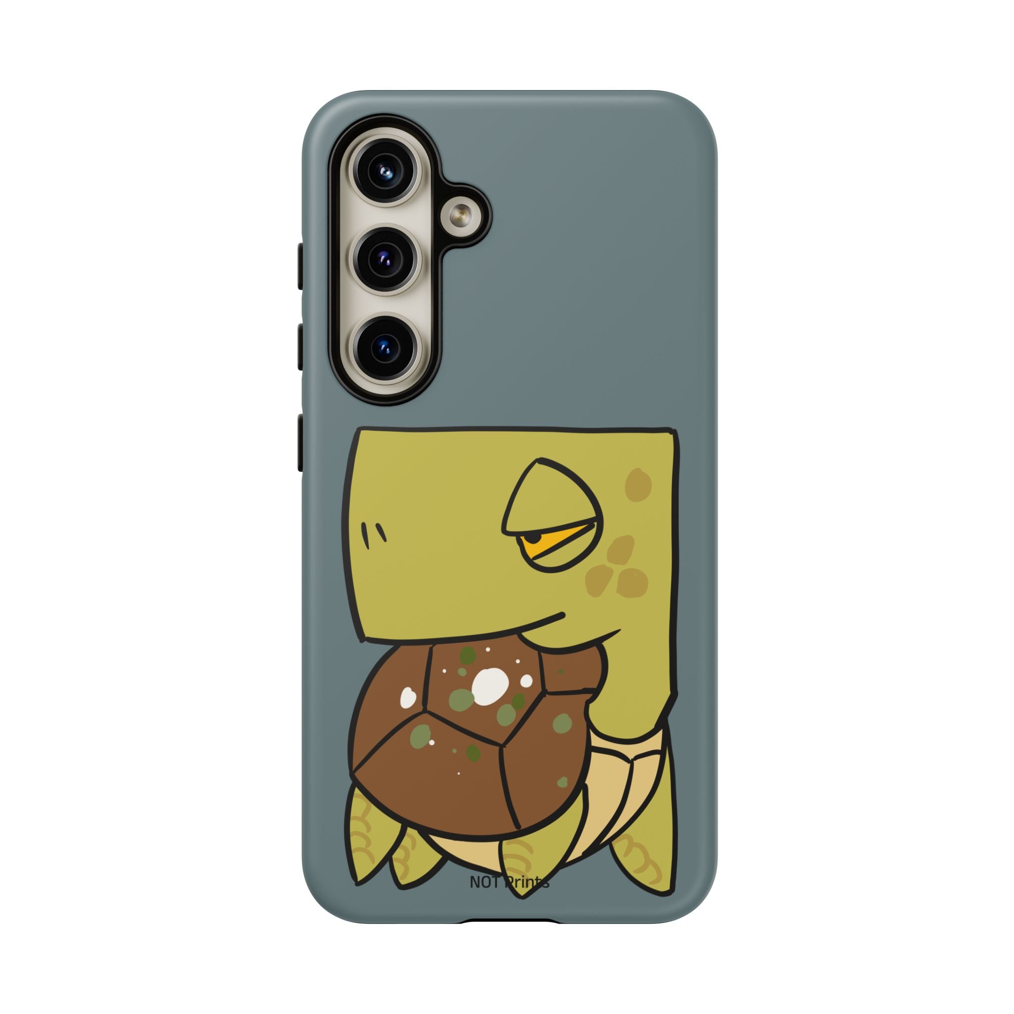 Turtle Tough Phone Case — Cute Grumpy Turtle Protective Cover