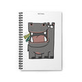 Hippo Cartoon Spiral Notebook — Funny "NOT Hippo" Speech Bubble Ruled Journal