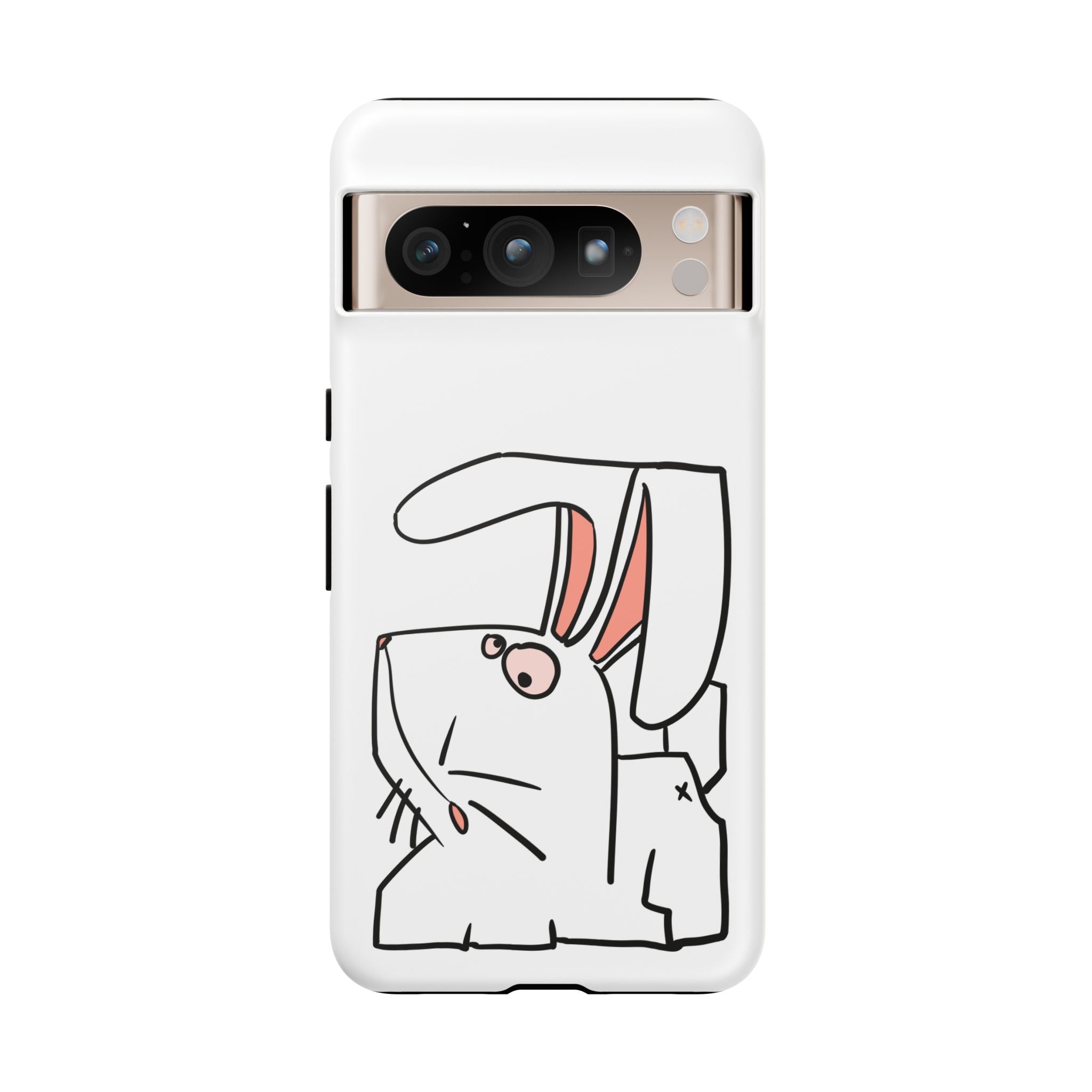 Coque de téléphone résistante Bunny Sketch — Housse d'iPhone Mignonne Lapin Minimaliste