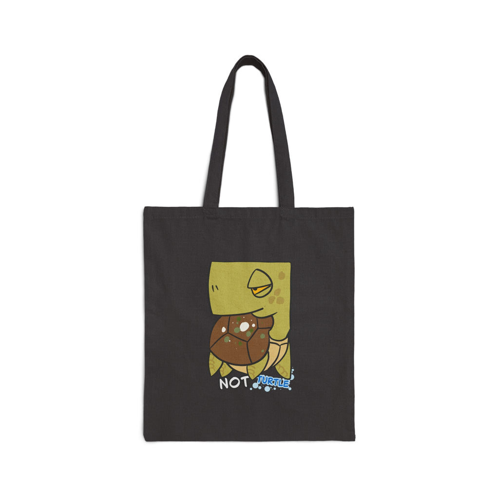 Canvas Tote Bag — Cute 'Not Turtle' Cartoon Turtle Illustration