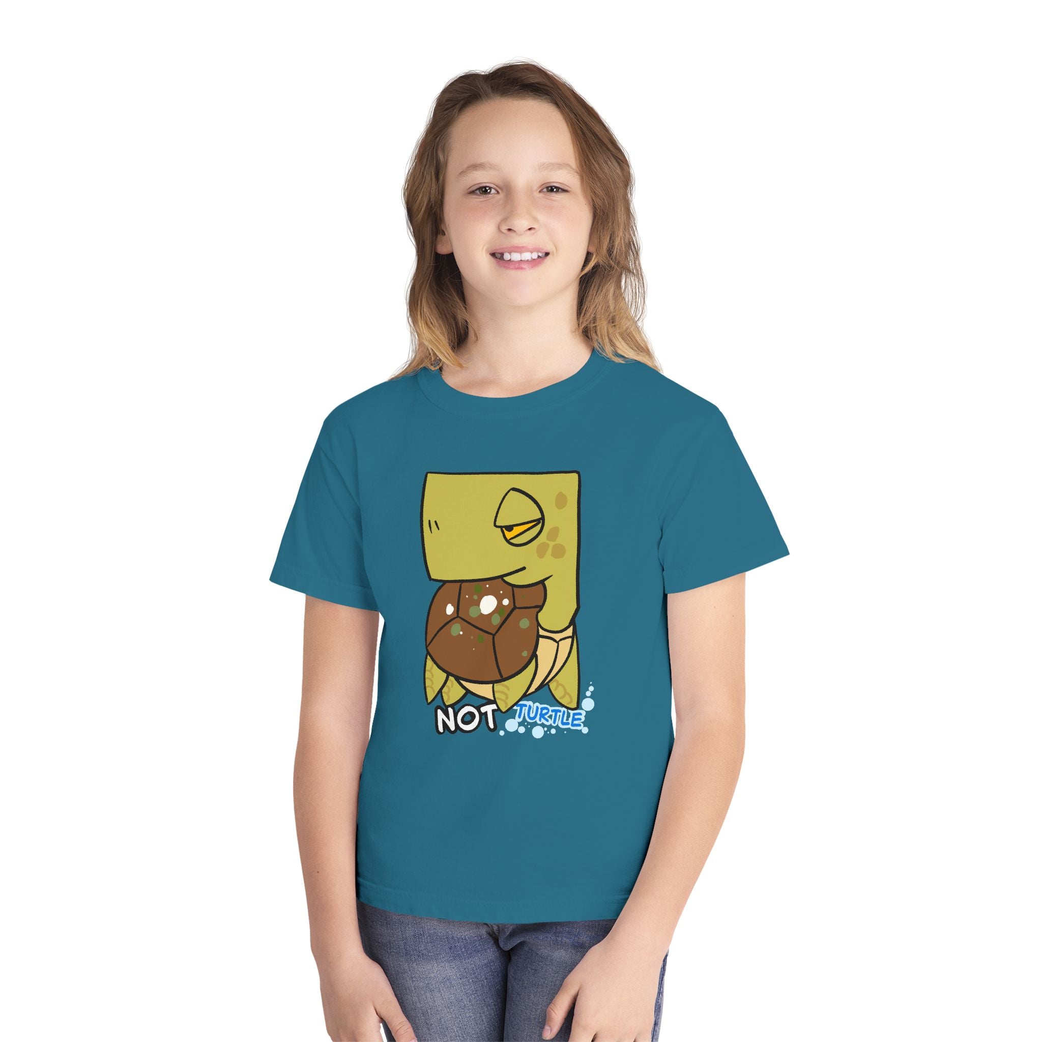 Turtle Youth Tee — Cute "Not Turtle" Cartoon Turtle Kid Shirt