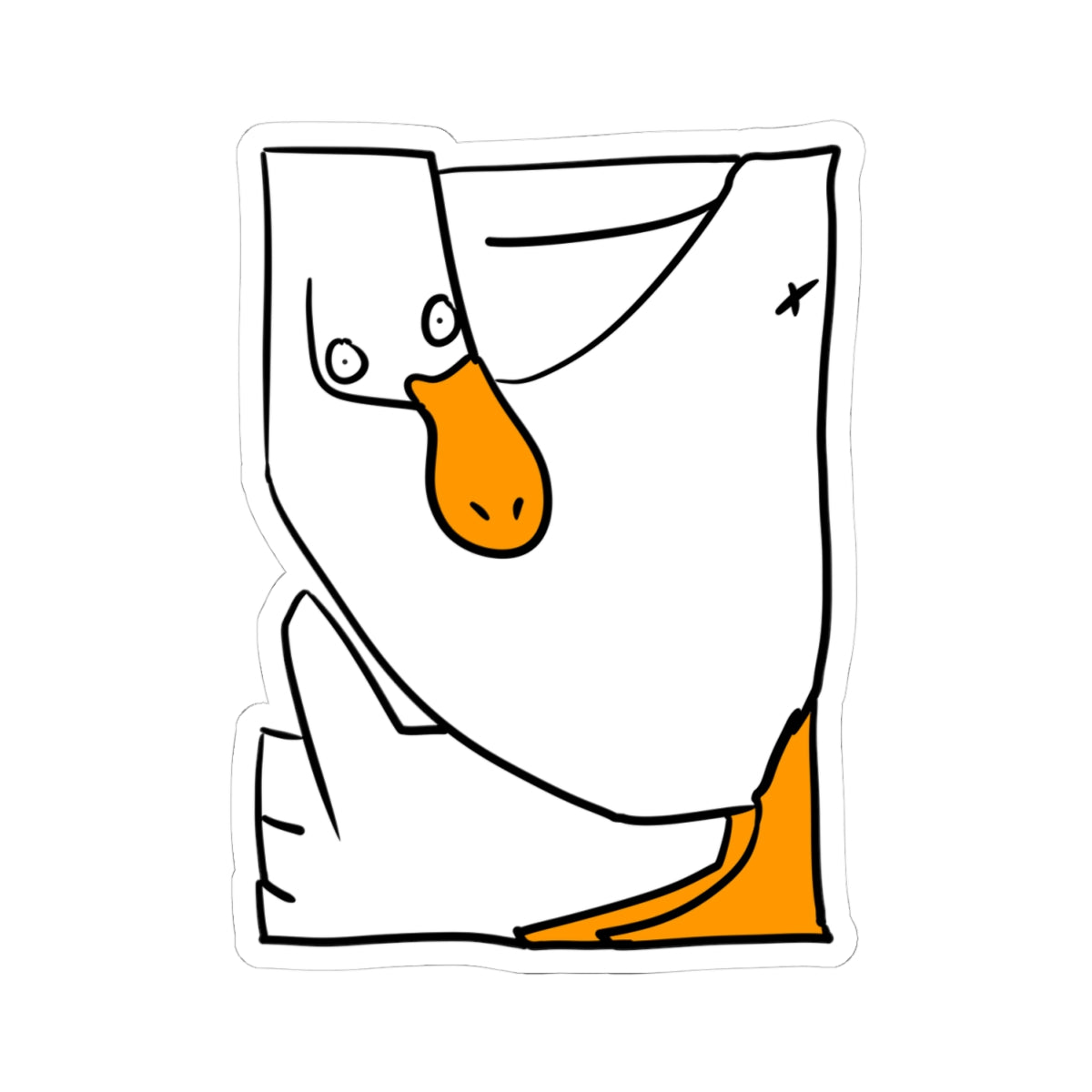 Goose Sticker - Cute Minimalist Duck/Goose Kiss-Cut Laptop Decal