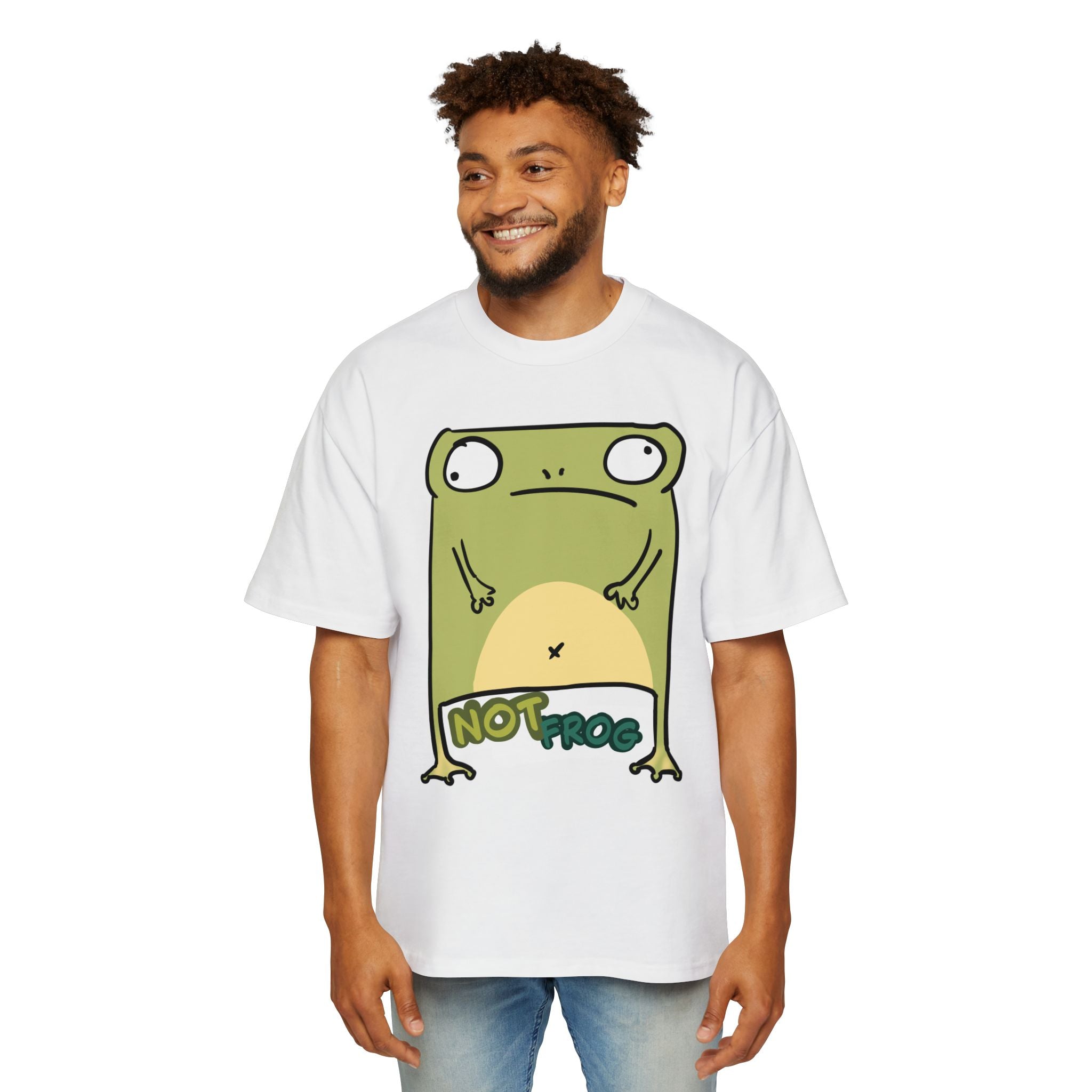 Funny 'Not Frog' Graphic Tee — Cute Cartoon Amphibian Oversized Shirt
