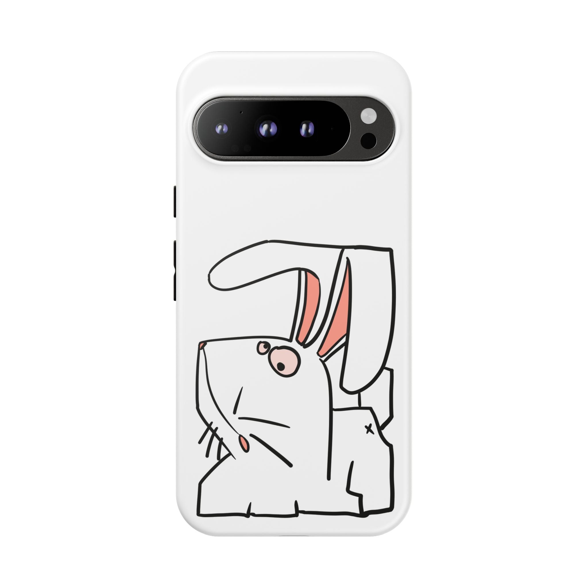 Coque de téléphone résistante Bunny Sketch — Housse d'iPhone Mignonne Lapin Minimaliste