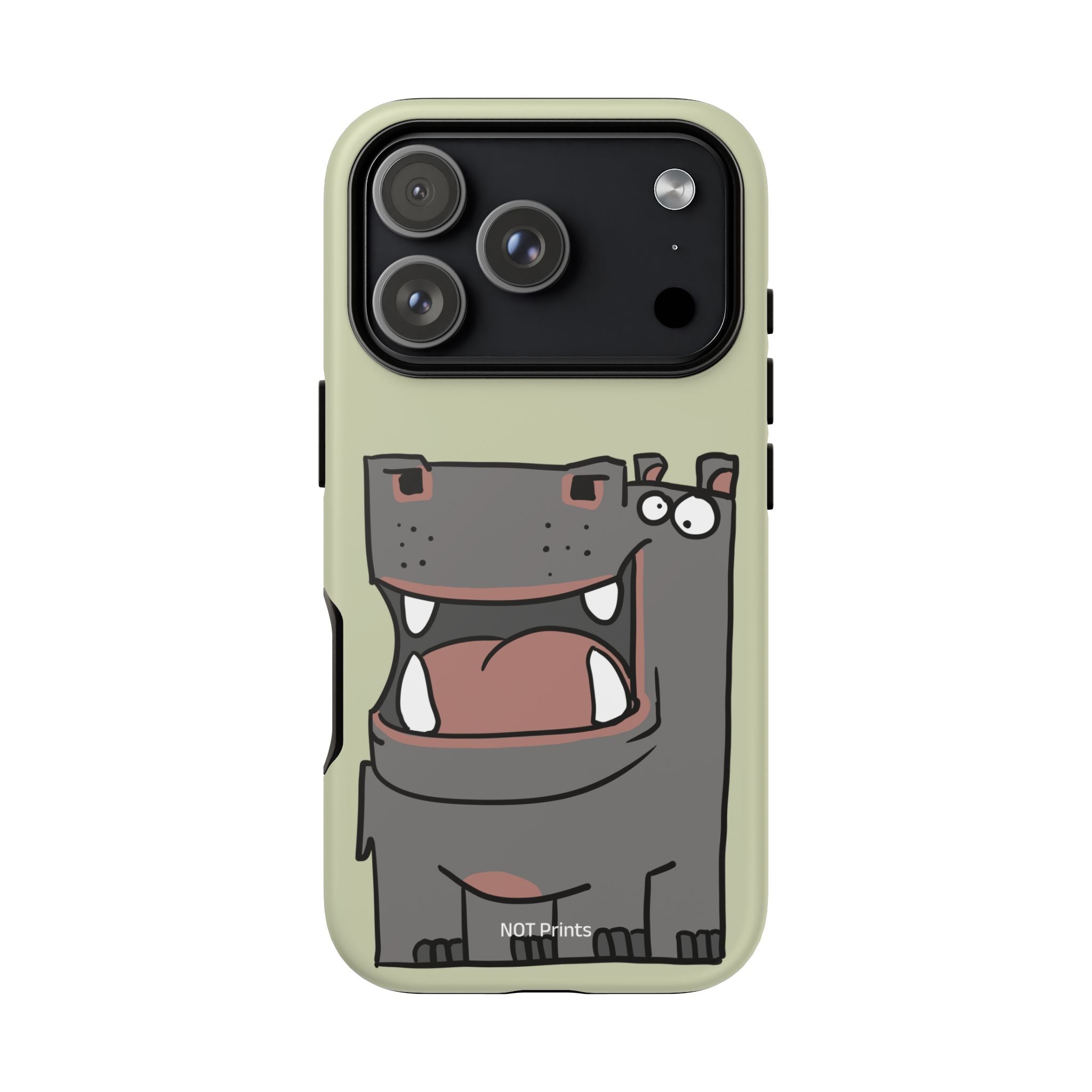 Hippo Cartoon Phone Case — Cute Happy Hippo Protective iPhone Cover