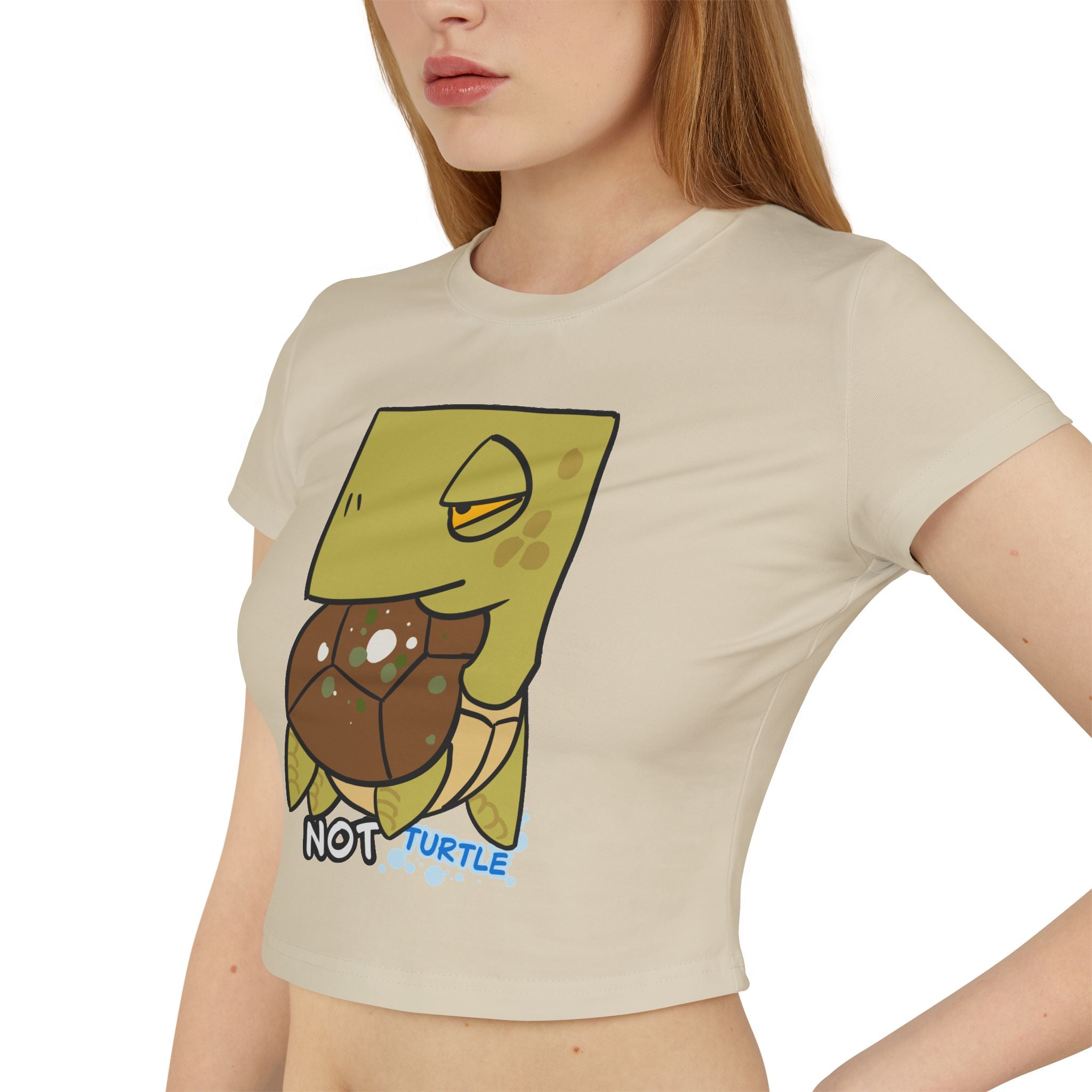 Turtle Baby Tee — Cute "Not Turtle" Graphic Women's Crop Tee