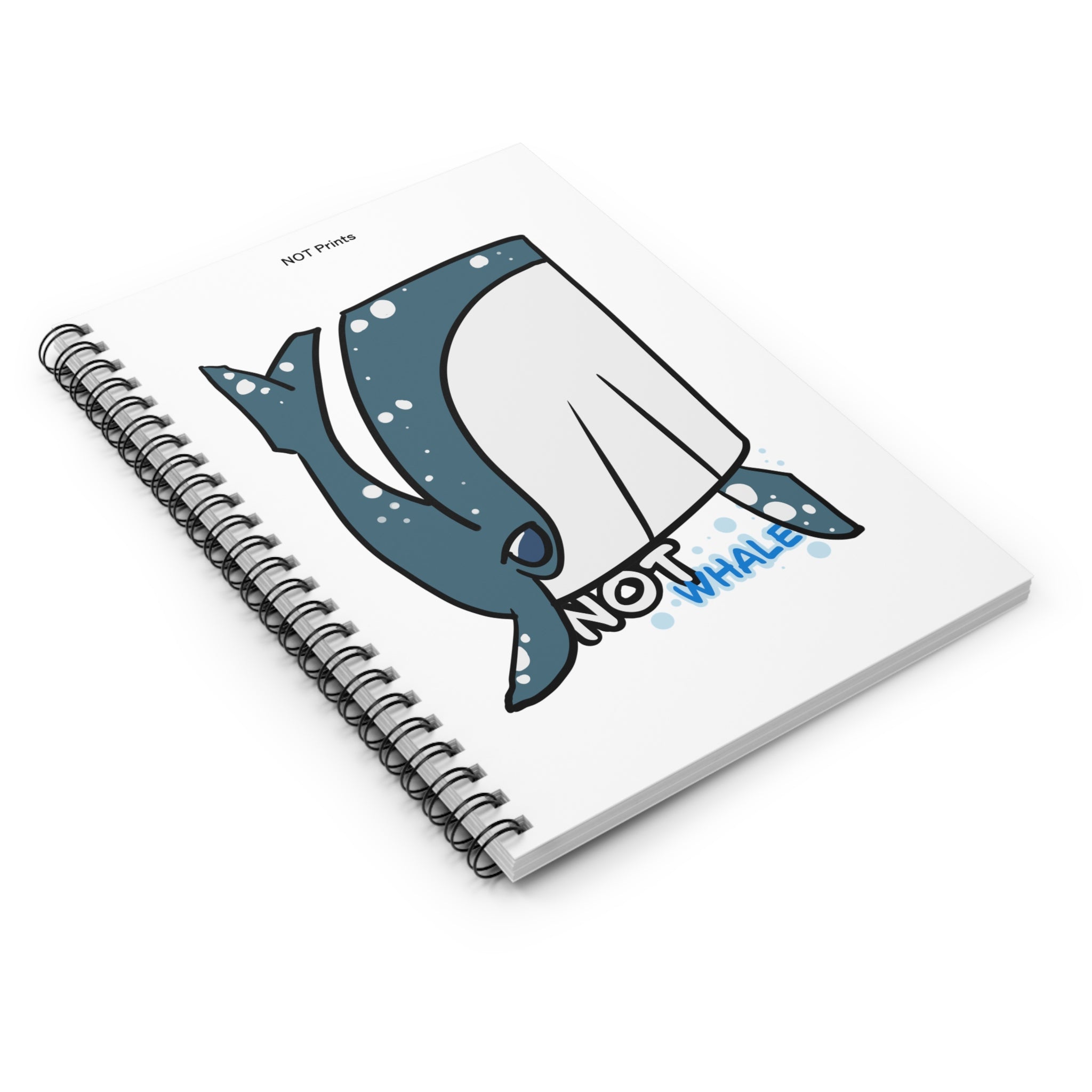Not Whale Spiral Notebook — Cute Cartoon Whale Journal, Ruled Lined Notebook for Students & Ocean Lovers