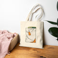 Canvas Tote Bag — Abstract Face Illustration "NOT Duck" Eco Shopper